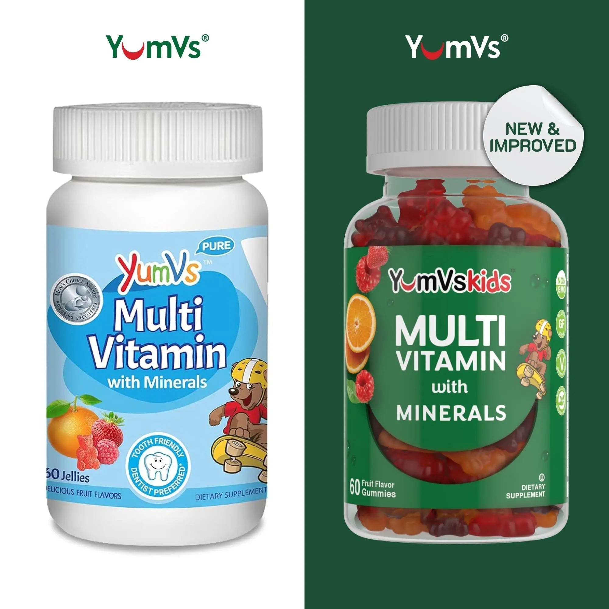 YumVs Kids Multivitamin Gummies - Fruit Flavored Chewable Children's Multivitamin - Kids Vitamins Multivitamin Gummy with 12 Minerals & Vitamins A C D3 E B6 B12 YUM-V'SAu supplements