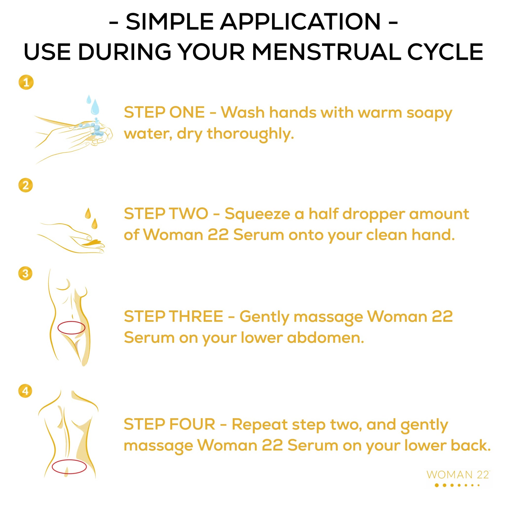 Topical Soothing Serum for Difficult Periods, Cramps, Bloating & more. Apply Lower Abdomen Woman 22Au supplements