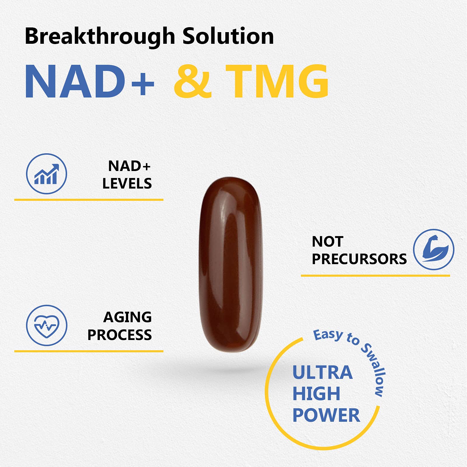 Liposomal NAD+ 500mg with TMG 250mg Softgels, Nicotinamide Riboside Alternative, Actual NAD+ Supplement, 120 Servings CorlliaAu supplements