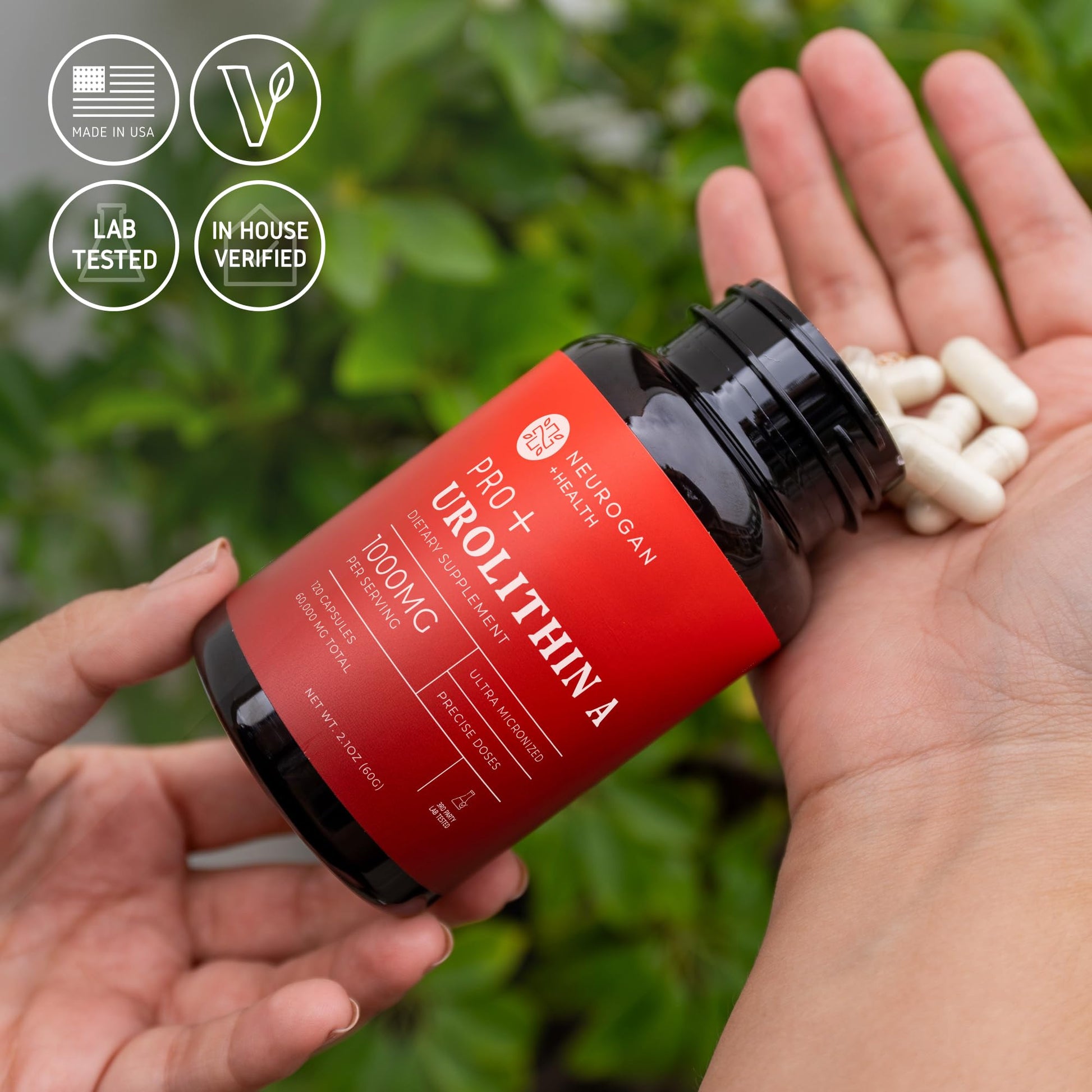 Neurogan Urolithin A PRO Capsules - 1000mg, 120 Ct - Advanced Cellular Health, Post Biotic Supplements - Ultra Micronized Urolithin A Supplement, Sourced from Pomegranate Extract NeuroganAu supplements