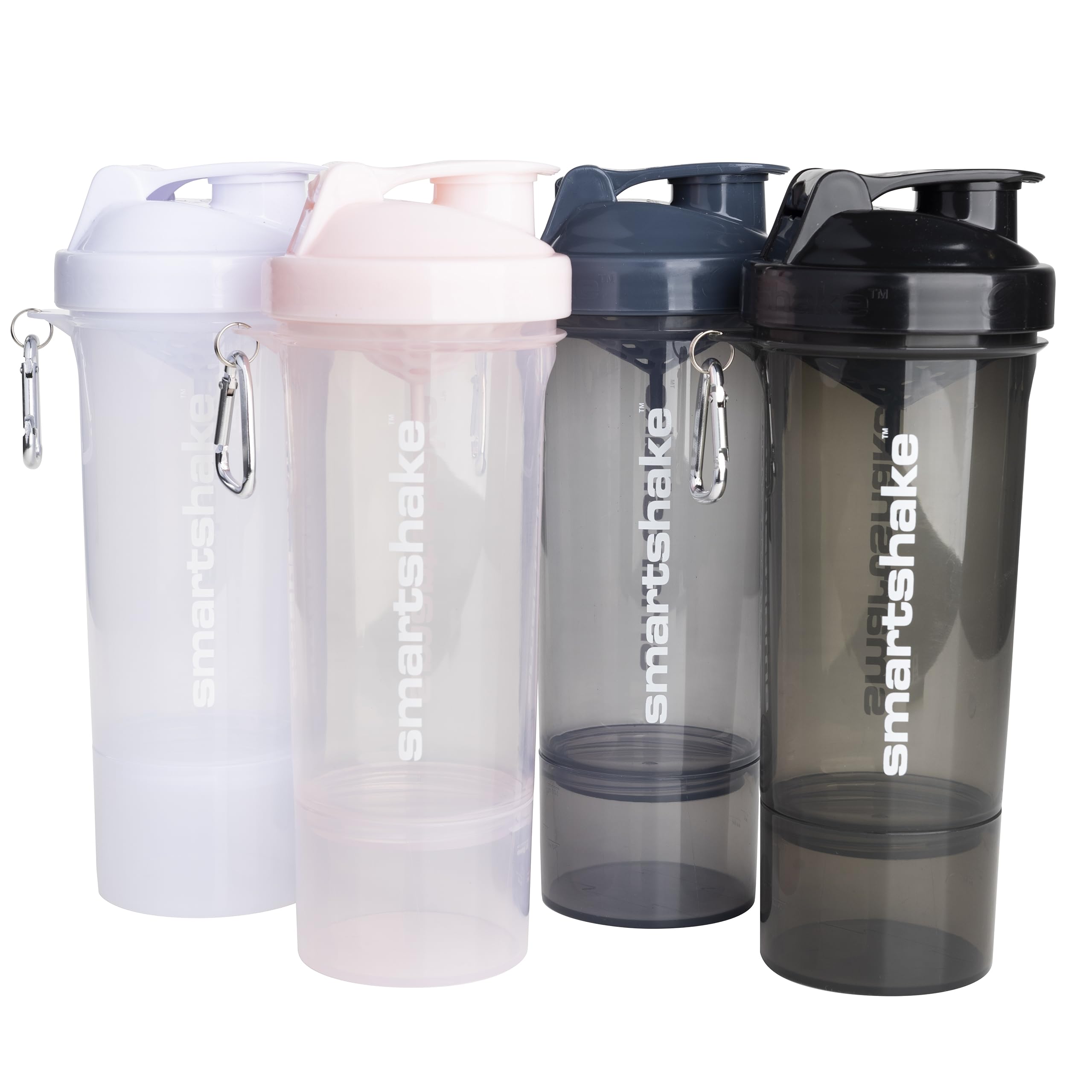 Smartshake Slim 4-Pack Protein Shaker Bottle 400 ml | 13.5 oz – Storage Included - Leakproof Screw SmartshakeAu supplements