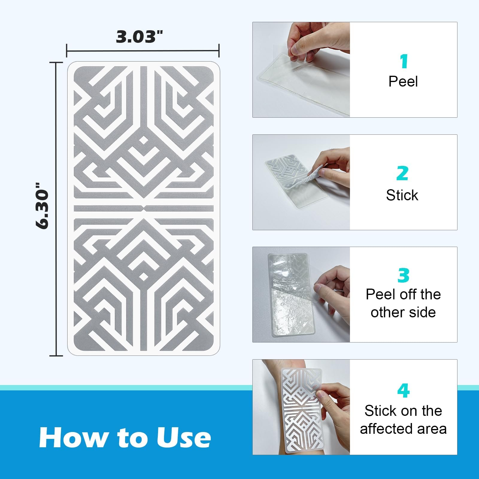 Reusable Pain Relief Patches for Sore Muscle, Includes 3 Adhesives, 1 Patch & 1 Carry Bag, Pain Patches for Neck, Back,Foot, Knee etc, Large&Fast Acting, Easy Adhesive Application Pain Patch-0304 SKAYAHAu supplements