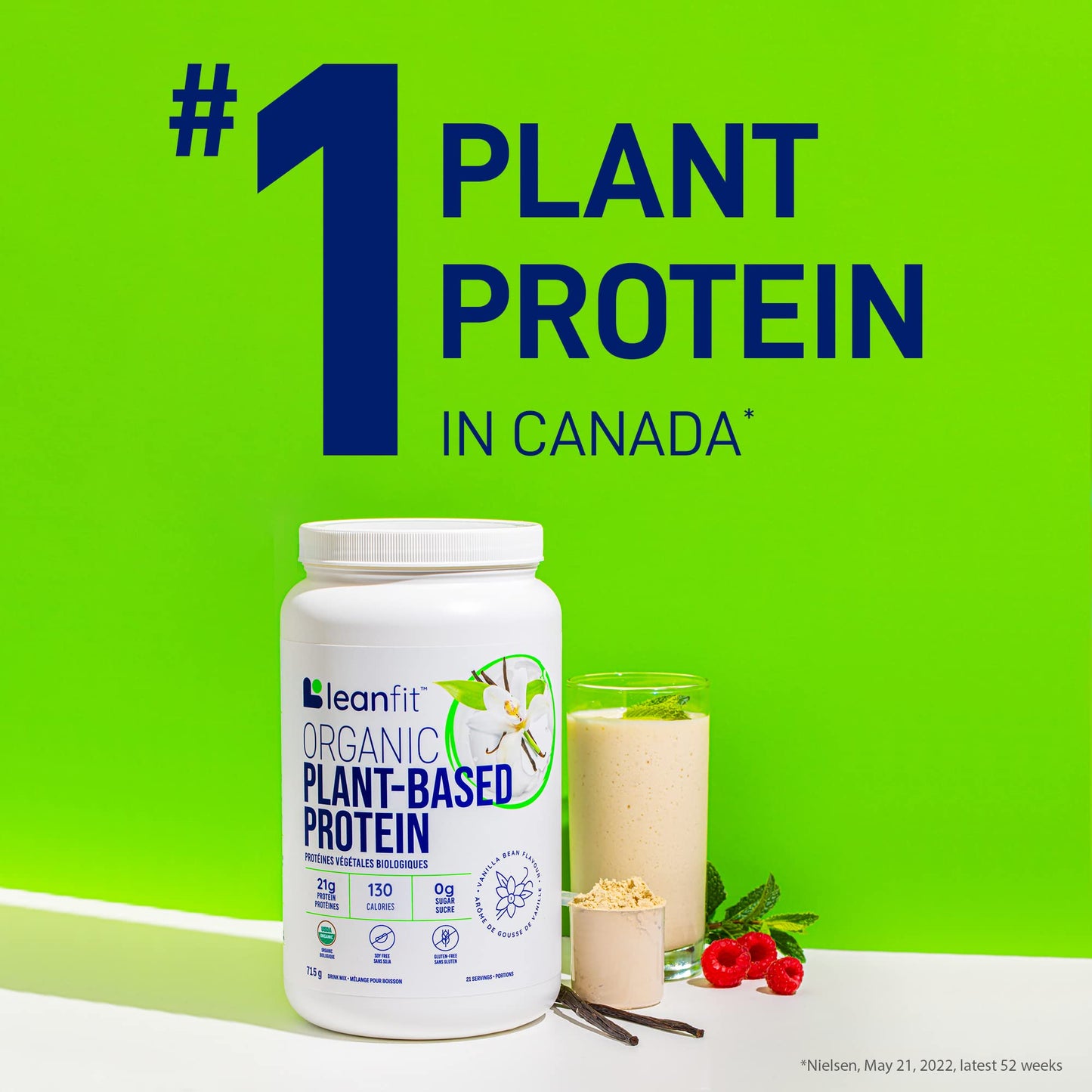 LeanFit Organic Plant-Based Protein, Natural Vanilla Flavor, 21g Vegan Protein, 19 Servings LeanFitUS supplements