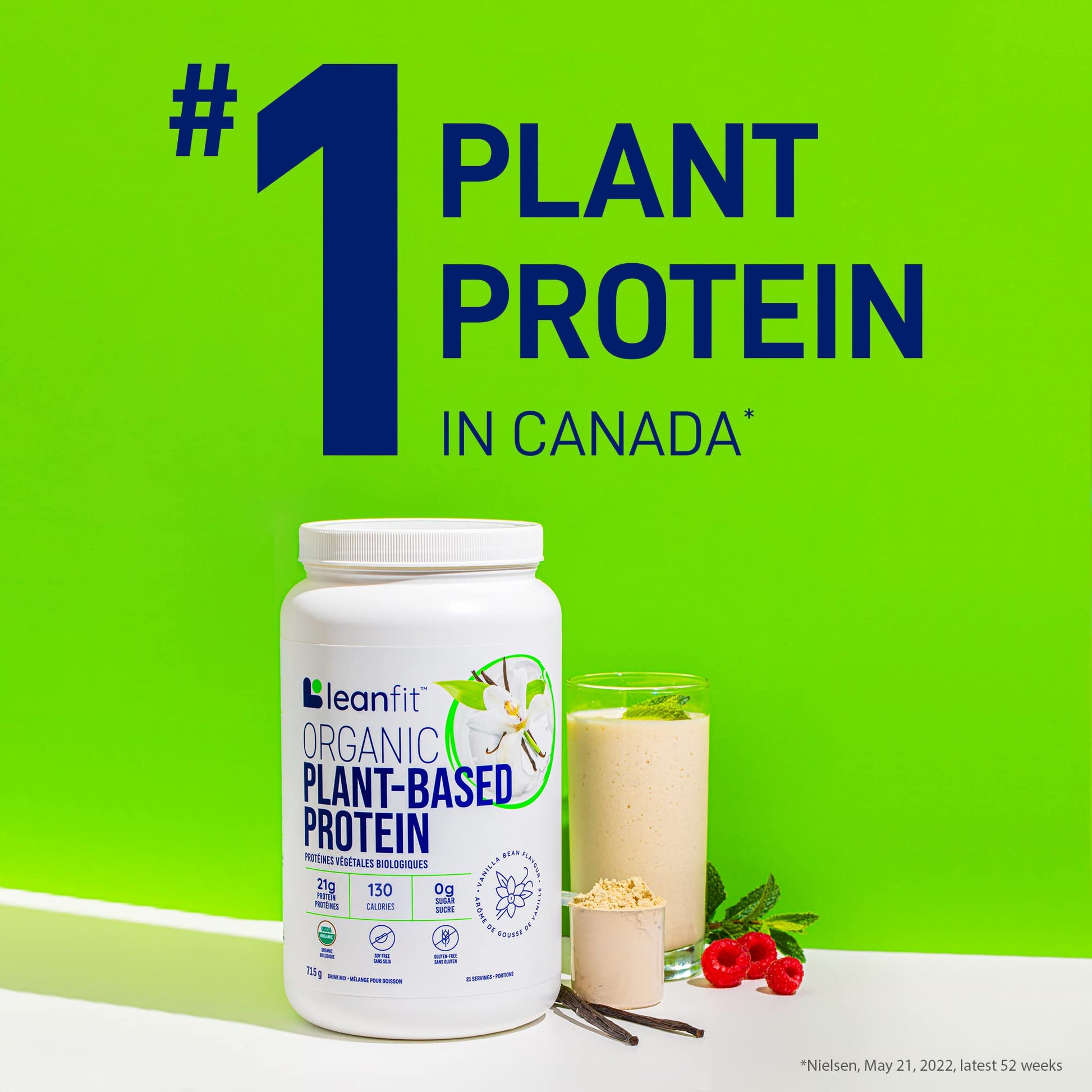 LeanFit Organic Plant-Based Protein, Natural Vanilla Flavor, 21g Vegan Protein, 19 Servings LeanFitUS supplements