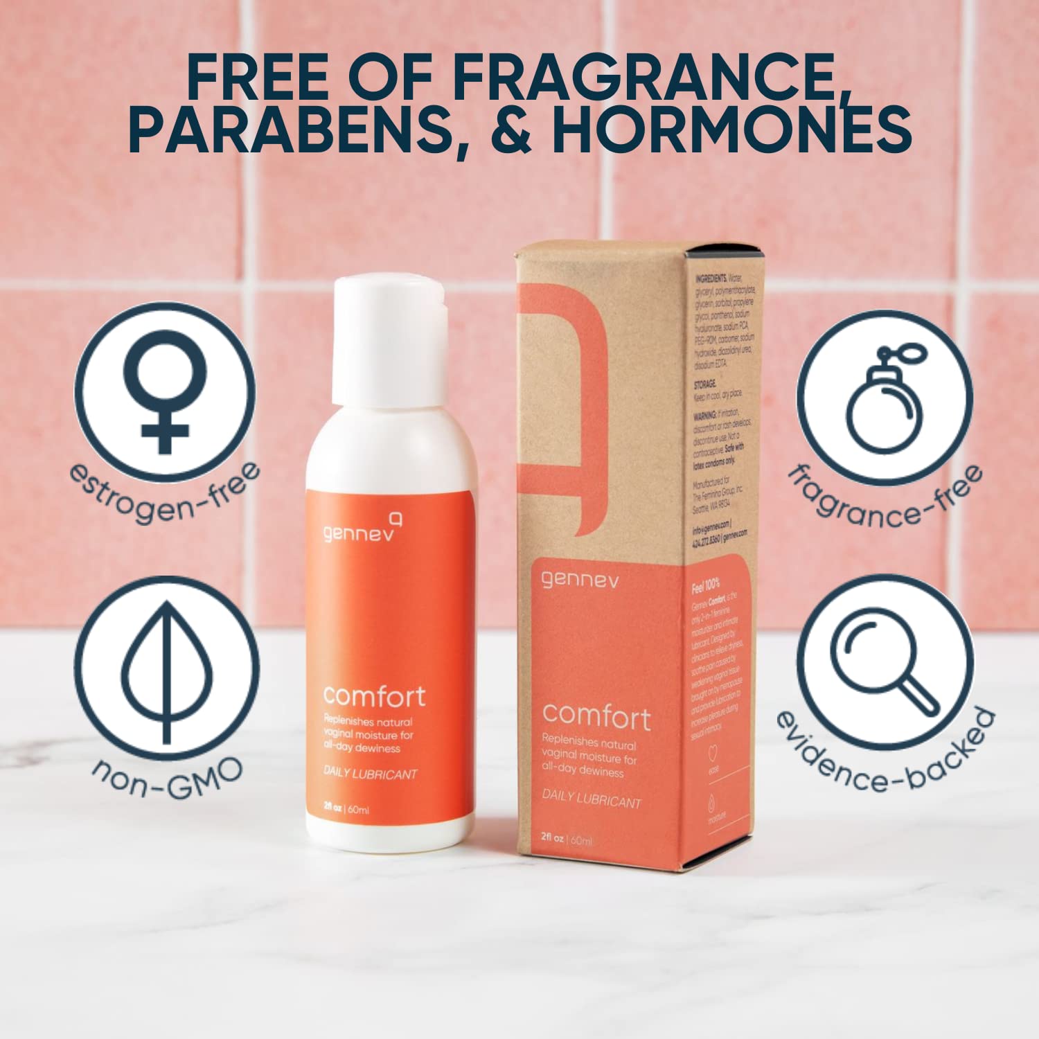 Gennev Intimate Water-Based Lubricant for Women - 2-in-1 Menopause Lubricant and Feminine genneveAu supplements