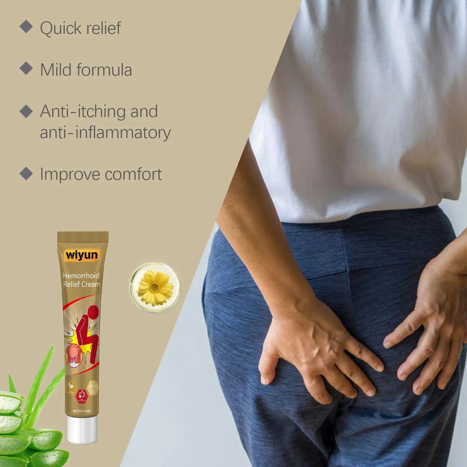 KUNLEN Herbal Hemorrhoids Cream, Chinese Hemorrhoid Creams, Body Care Cream for Men and Women (3pcs) KUNLENAu supplements