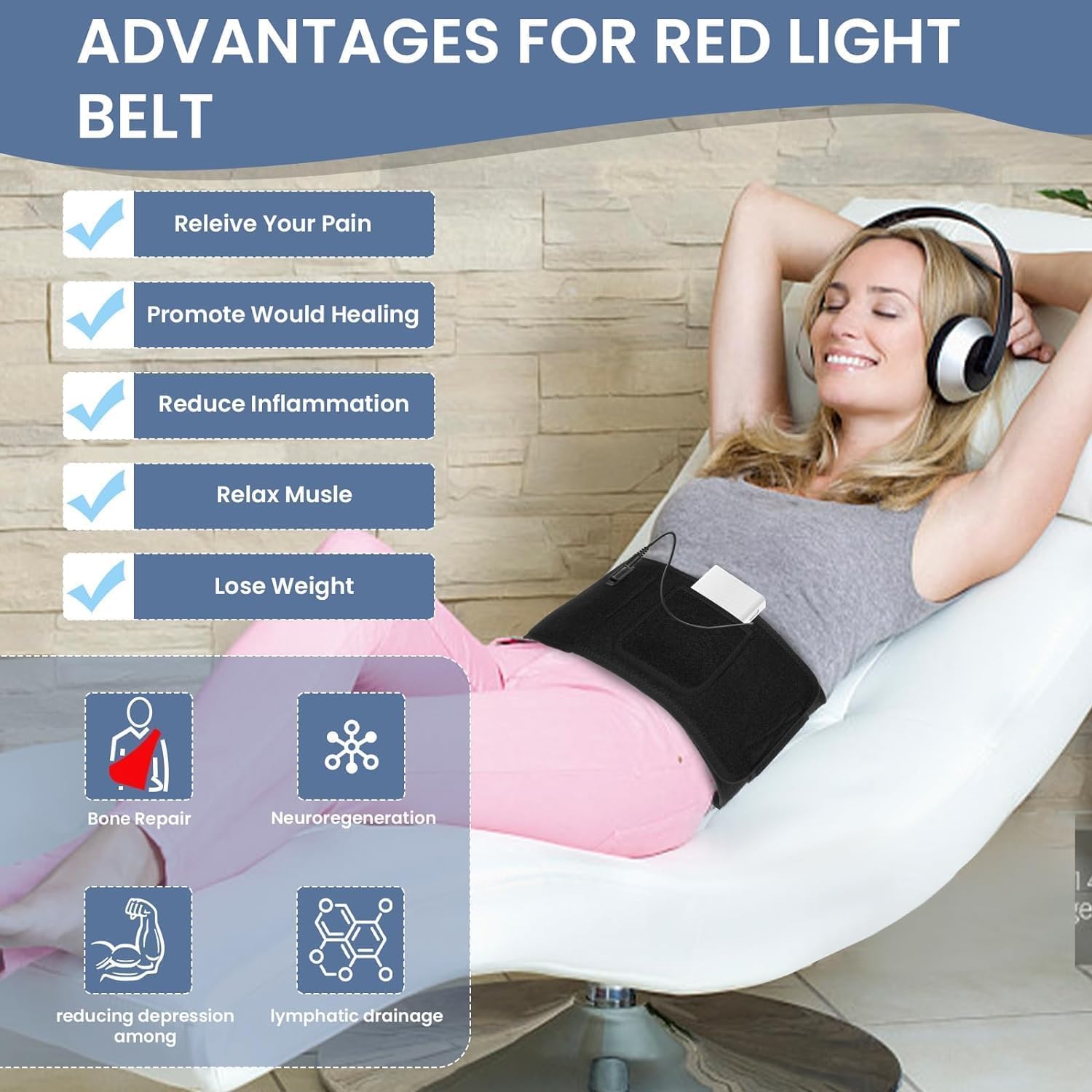 Red Light Therapy Belt - Near Infrared Light Therapy & Red Light Therapy for Body,660nm&850nm AdrxmexnaAu supplements