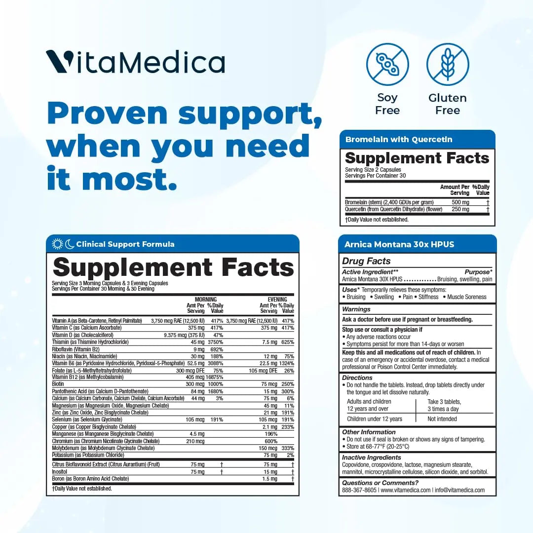 VitaMedica | Arnica Montana 30X + Bromelain with Quercetin + Clinical Support Formula Bundle VitaMedicaAu supplements