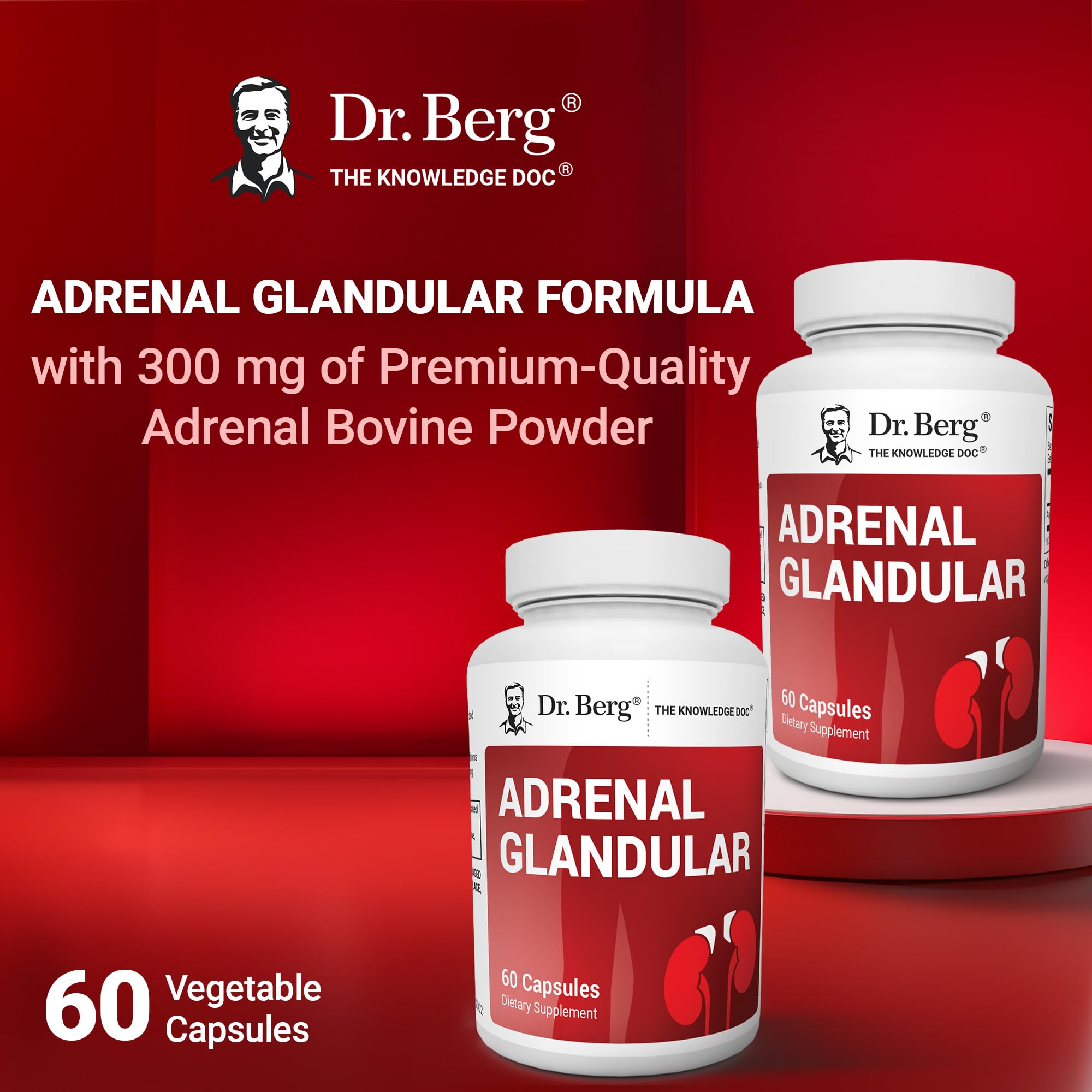 Dr. Berg Adrenal Glandular - Hormone Balance Formula That Supports Healthy Adrenal Function - Adrenal Support Supplement - 60 Capsules Dr. Berg NutritionalsAu supplements