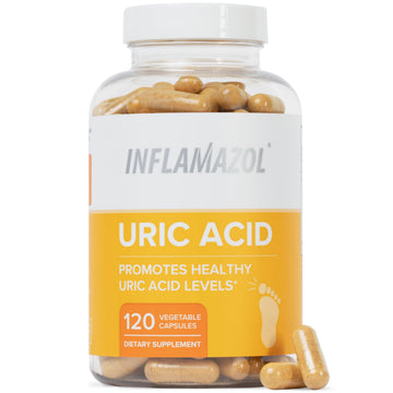 Inflamazol Uric Acid Cleanse – Premium Uric Acid Flush with Tart Cherry, Turmeric & Celery Seed for Joint & Uric Acid Support – Joint Supplements for Men & Women – 120 Capsules InflamazolAu supplements