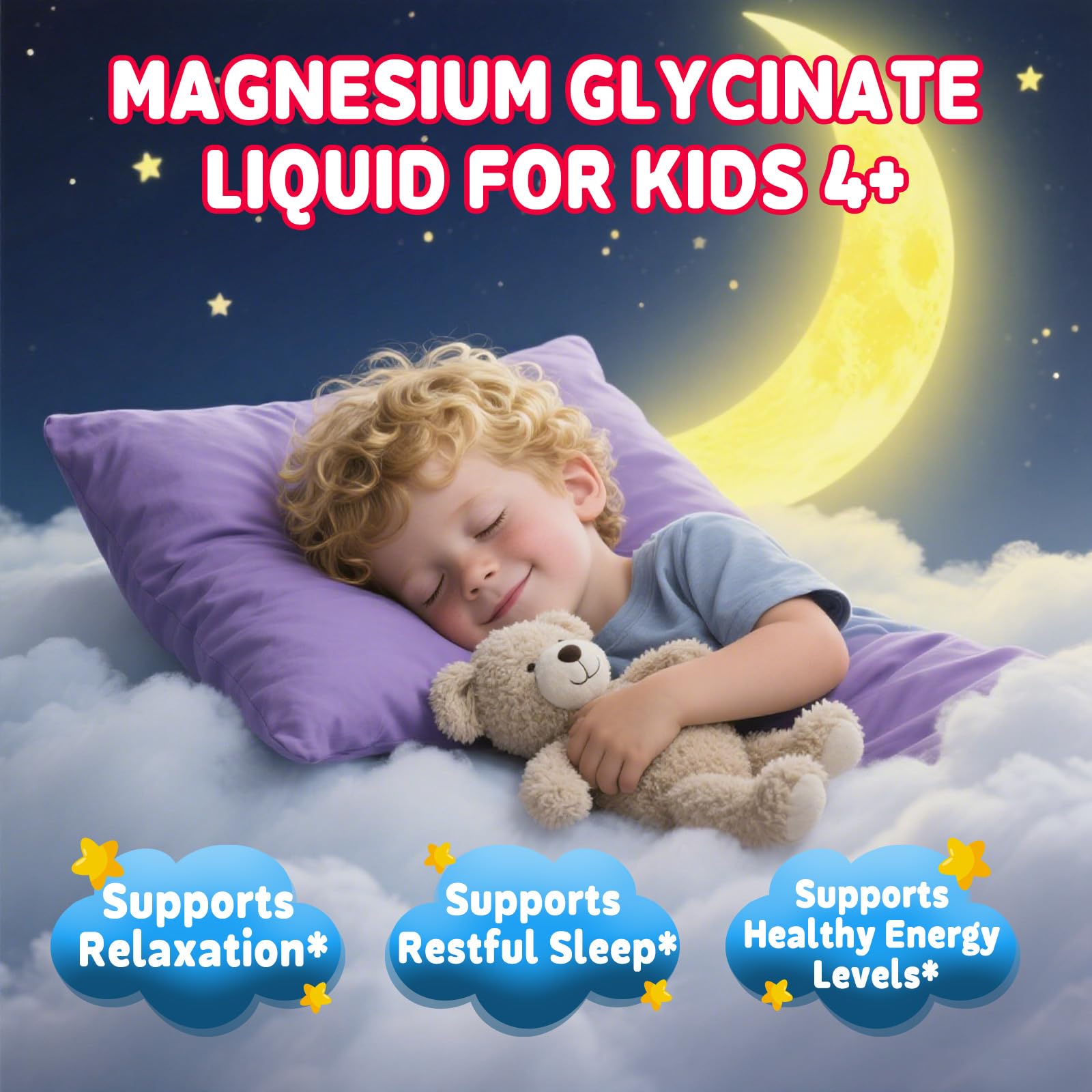 Kids Magnesium Glycinate Liquid Drops‌ – with L-Theanine, Omega-3, Vitamins B6 & D3, Zinc & Calcium – for Sleep Support, Relaxation, Focus & Brain, Bones – Strawberry Flavor, 2 Fl Oz GZ HAOYUANAu supplements