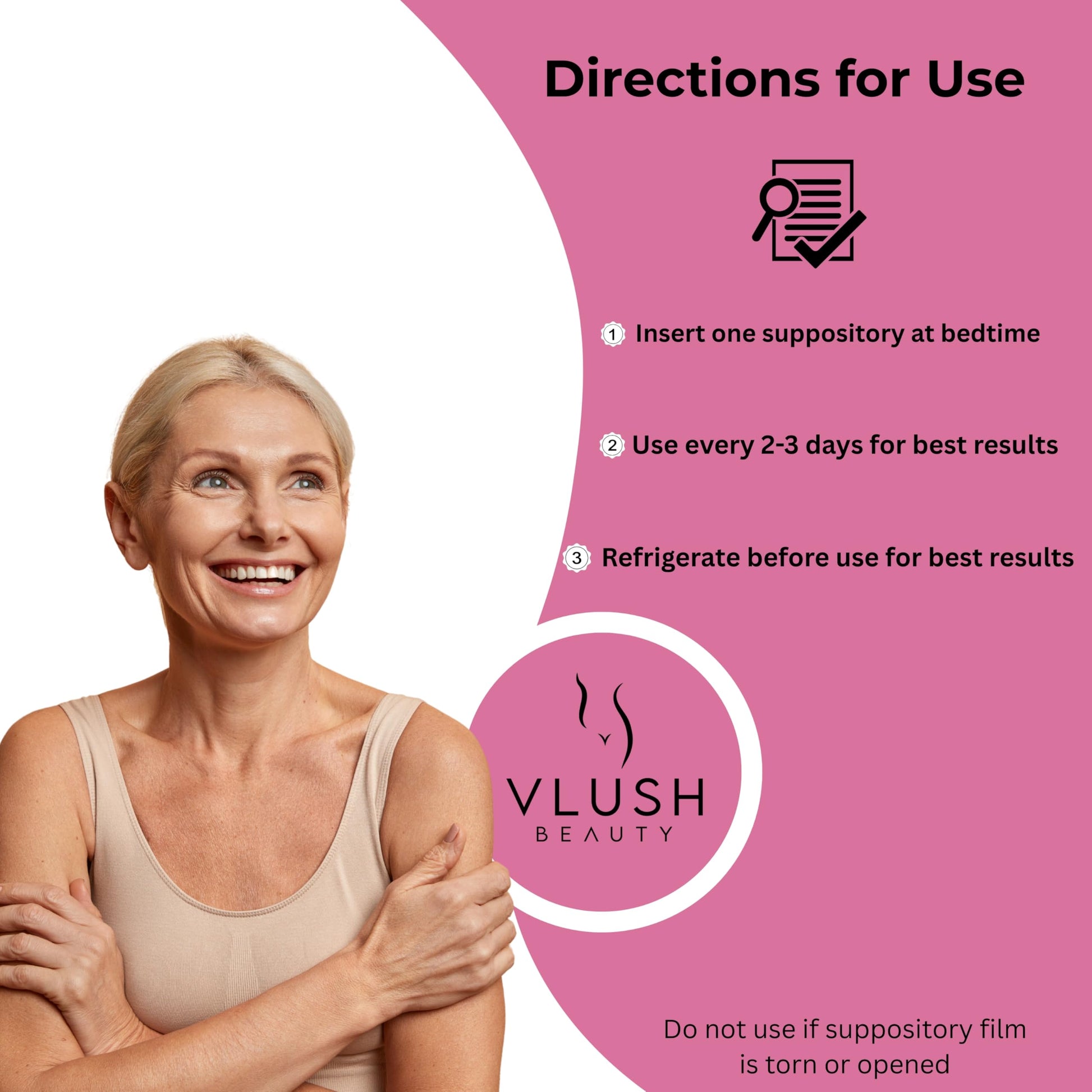 VLUSH Vaginal Moisturizer Suppositories - Deep Hydration with Hyaluronic Acid for Vaginal Dryness, Menopause Support & Daily Comfort, Made in FDA Registered Facility - Hormone-Free (10 Count) VLUSHUS supplements