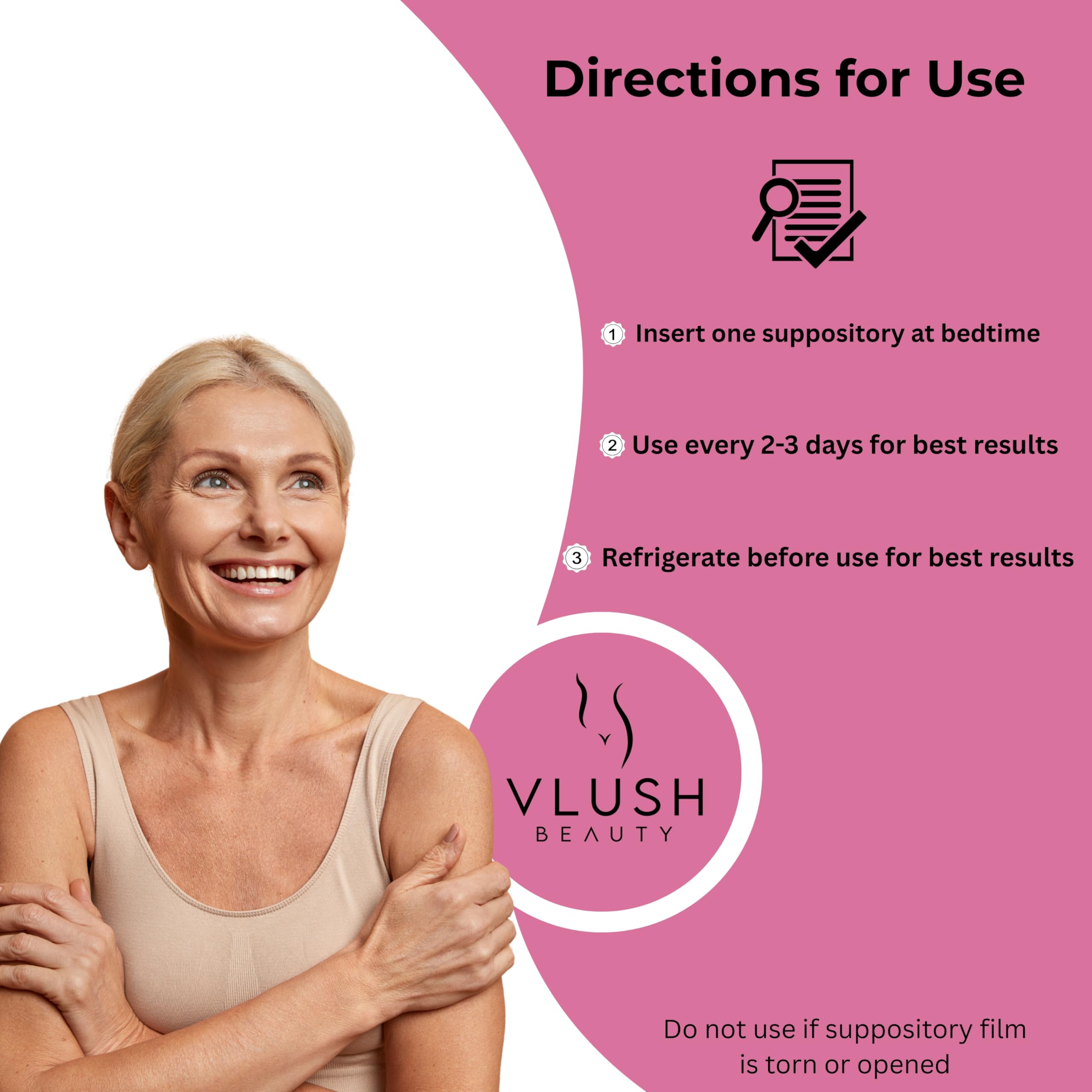 VLUSH Vaginal Moisturizer Suppositories - Deep Hydration with Hyaluronic Acid for Vaginal Dryness, Menopause Support & Daily Comfort, Made in FDA Registered Facility - Hormone-Free (10 Count) VLUSHUS supplements