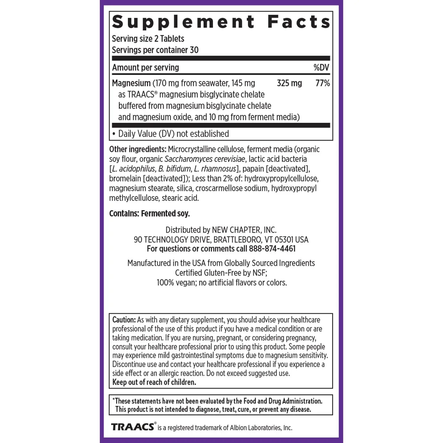 New Chapter Magnesium Complex Supplement, 325mg with Magnesium Glycinate + Sea-Sourced + Fermented Forms for Heart, Bone, Nerve, Muscle & Cellular Energy, 100% Vegan, 60 Tablets New Chapternz supplements