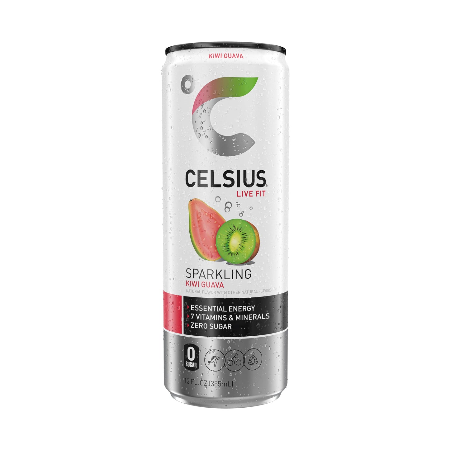 CELSIUS Sparkling Kiwi Guava, Functional Essential Energy Drink 12 Fl Oz (Pack of 12) CELSIUSUS supplements