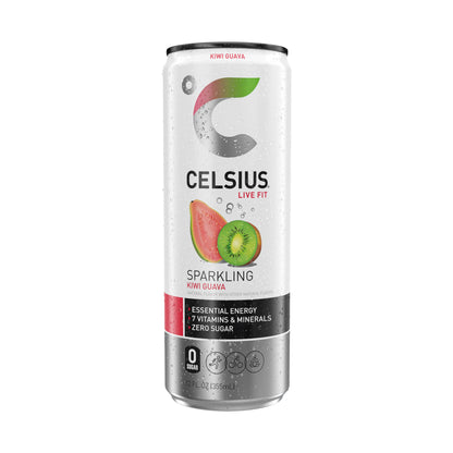 CELSIUS Sparkling Kiwi Guava, Functional Essential Energy Drink 12 Fl Oz (Pack of 12) CELSIUSUS supplements