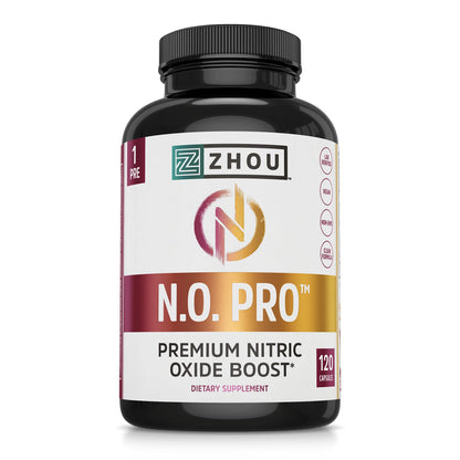 Zhou Nitric Oxide with L Arginine, Citrulline Malate, AAKG and Beet Root | Powerful N.O. Zhou NutritionUS supplements