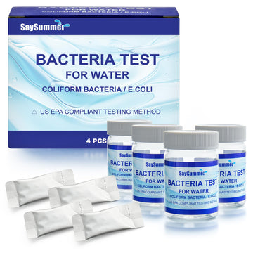 Drinking Water Bacteria Test Kit: 4 Tests Detecting Coliform E coli Bacteria - at Home Well Water Testing Kits for Drinking Water Pool Hot Tub Aquarium and More SaySummerAu supplements