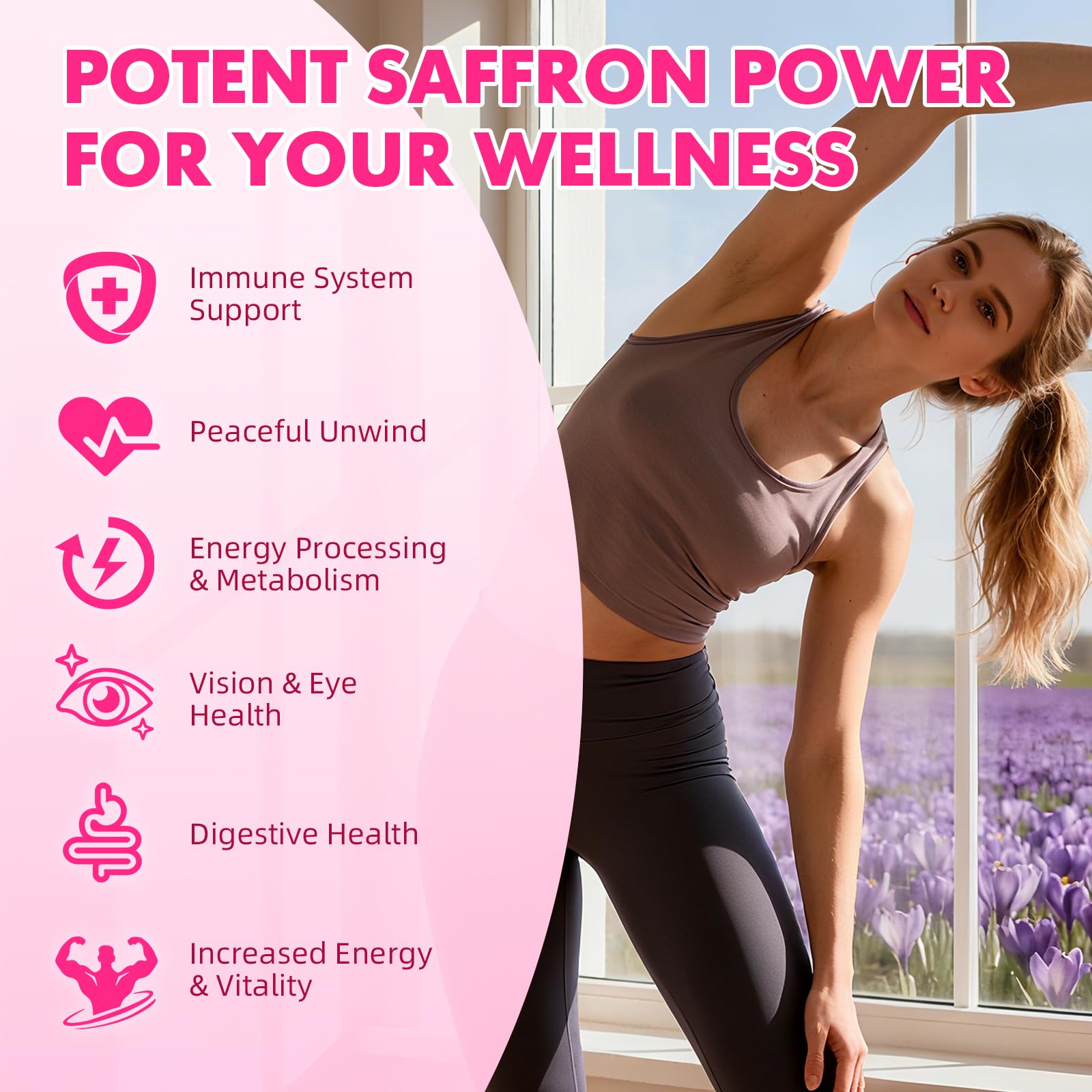 Saffron Gummies for Adult Kids - with Saffron 88.5mg, Vitamins D3 & B6, Magnesium, Zinc, Ashwagandha, L - Theanine, St. John's Wort - Supports Mood & Focus, Strawberry Flavor, 120 Count SaajoorAu supplements