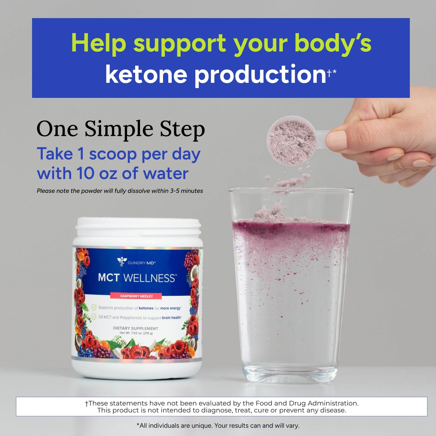 Gundry MD MCT Wellness Powder to Support Energy, Ketone Production and Brain Health, Keto Friendly, Sugar Free (30 Servings) (Raspberry Medley) Gundry MDUS supplements