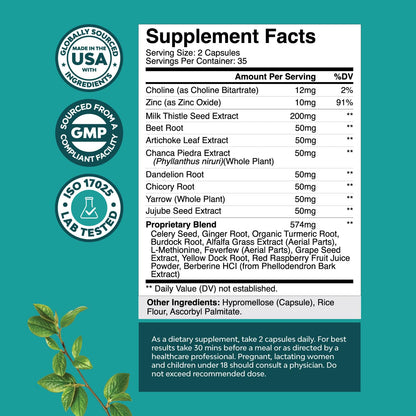 Liver Cleanse Detox & Repair Formula - Herbal Liver Support Supplement Natures CraftUS supplements