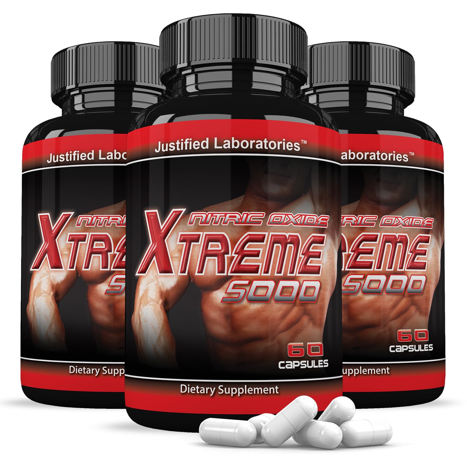 (3 Pack) Nitric Oxide Xtreme 5000 Advanced Men's Heath Formula 60 Capsules Justified LaboratoriesAu supplements
