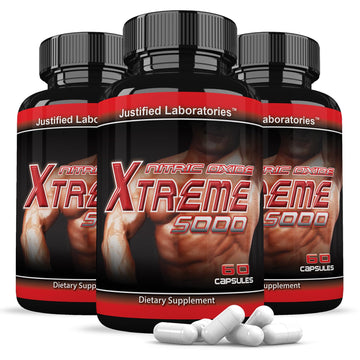 (3 Pack) Nitric Oxide Xtreme 5000 Advanced Men's Heath Formula 60 Capsules Justified LaboratoriesAu supplements