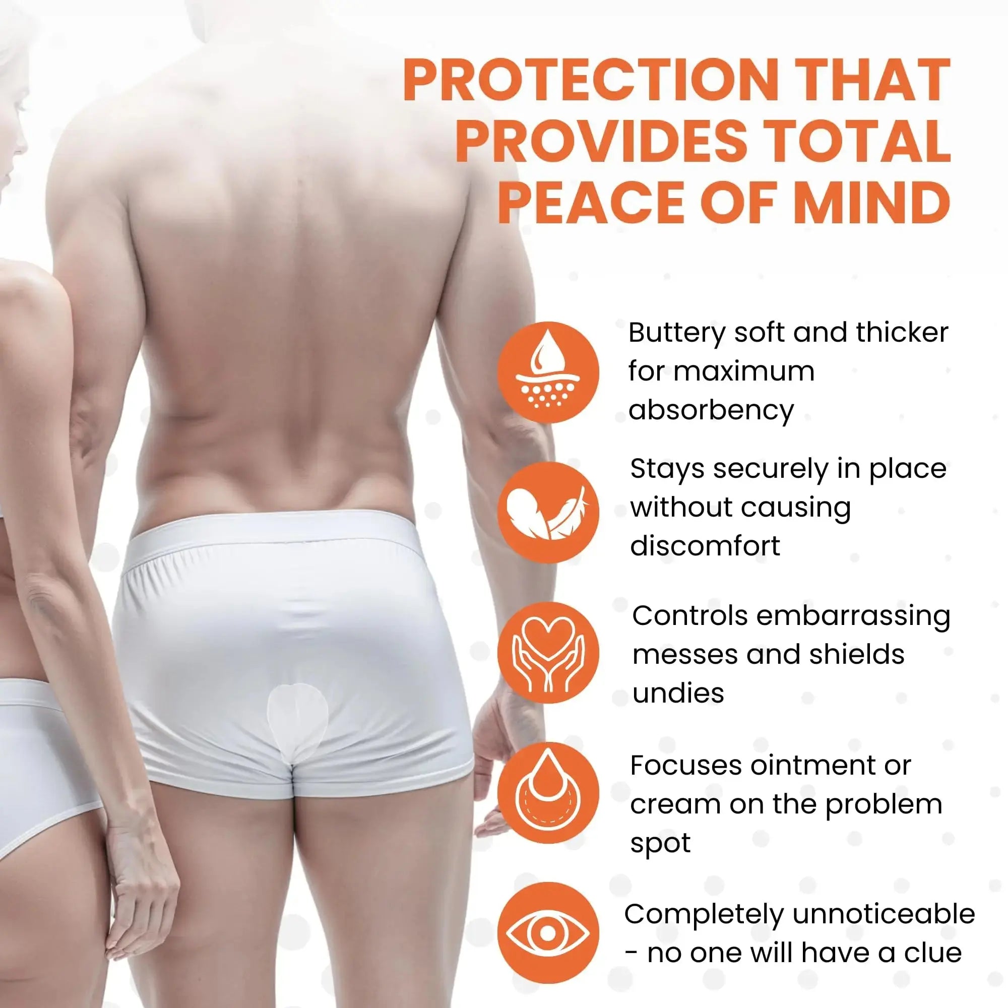 Butts Are Messy - Control The Mess. ANUPAD Premium Absorbent Pads. Confidently Handle Bowel Leakage, Bleeding Hemorrhoids, And The Mess Hemorrhoid Ointments Make. ANUPADAu supplements