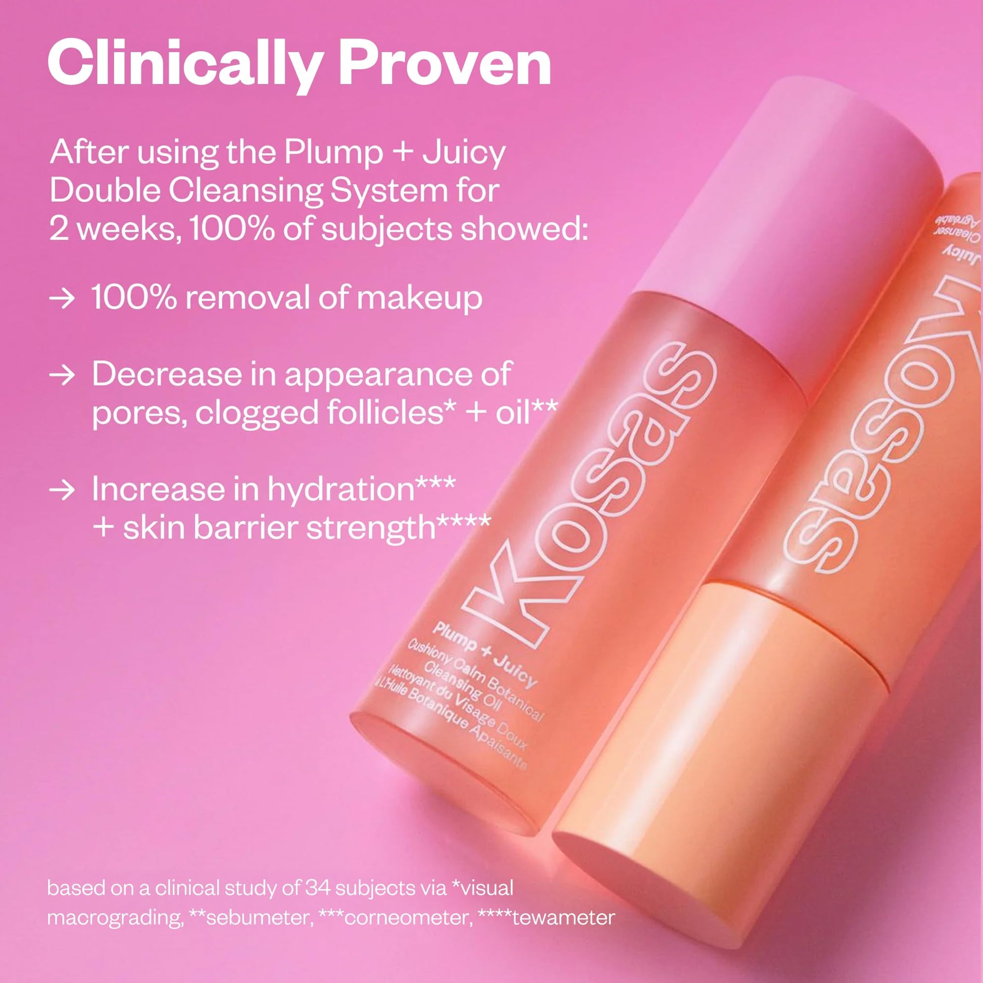 Kosas Mini Plump + Juicy Double Cleansing System — Botanical Oil Cleanser + Gel Cleanser Set, Soap & Sulfate Free, Hydrating Makeup Remover for All Skin Types KosasAu supplements