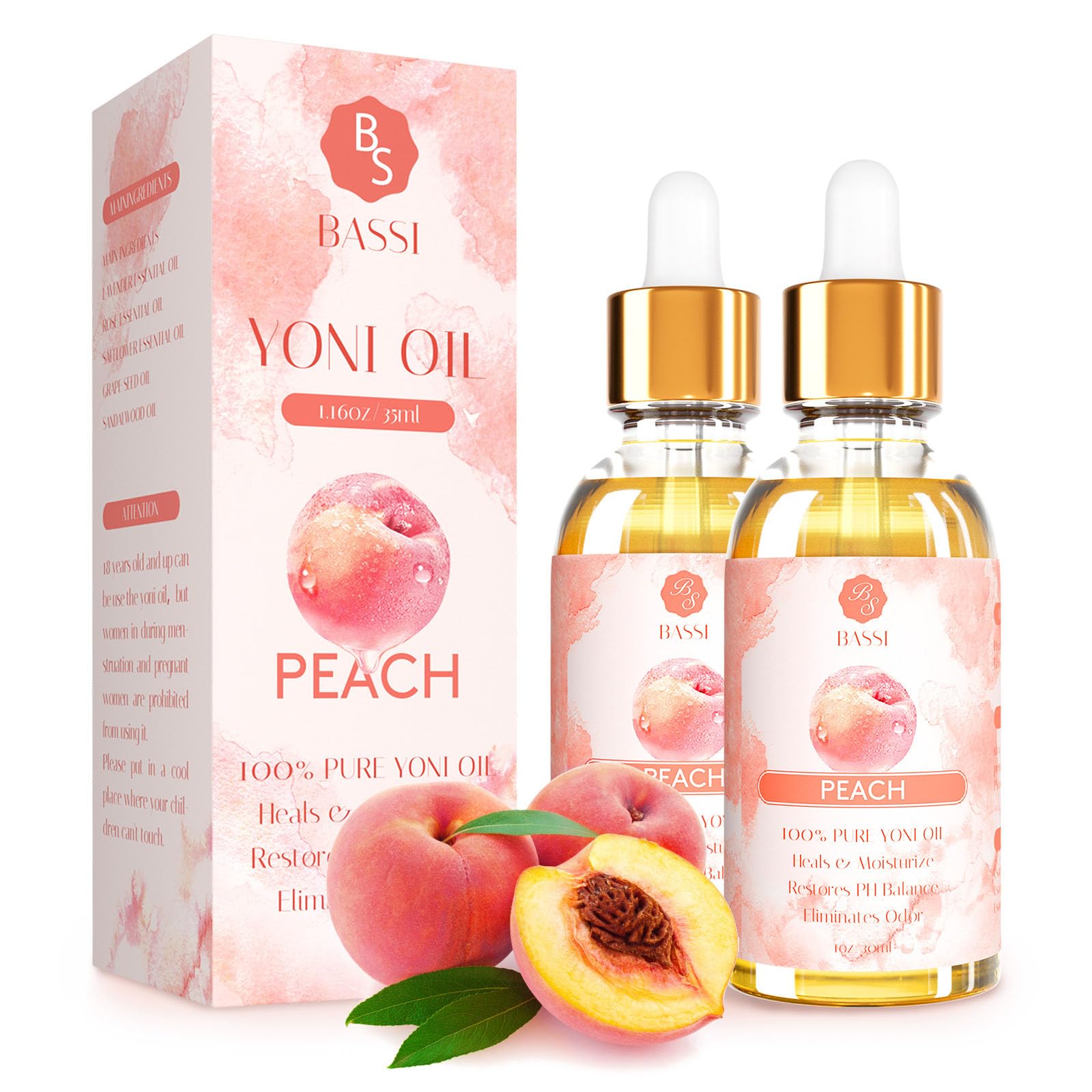 2 Pack Yoni Essential Oil Organic Feminine Oil Eliminates Odor Vaginal Moisturizer for Wetness BASSIAu supplements