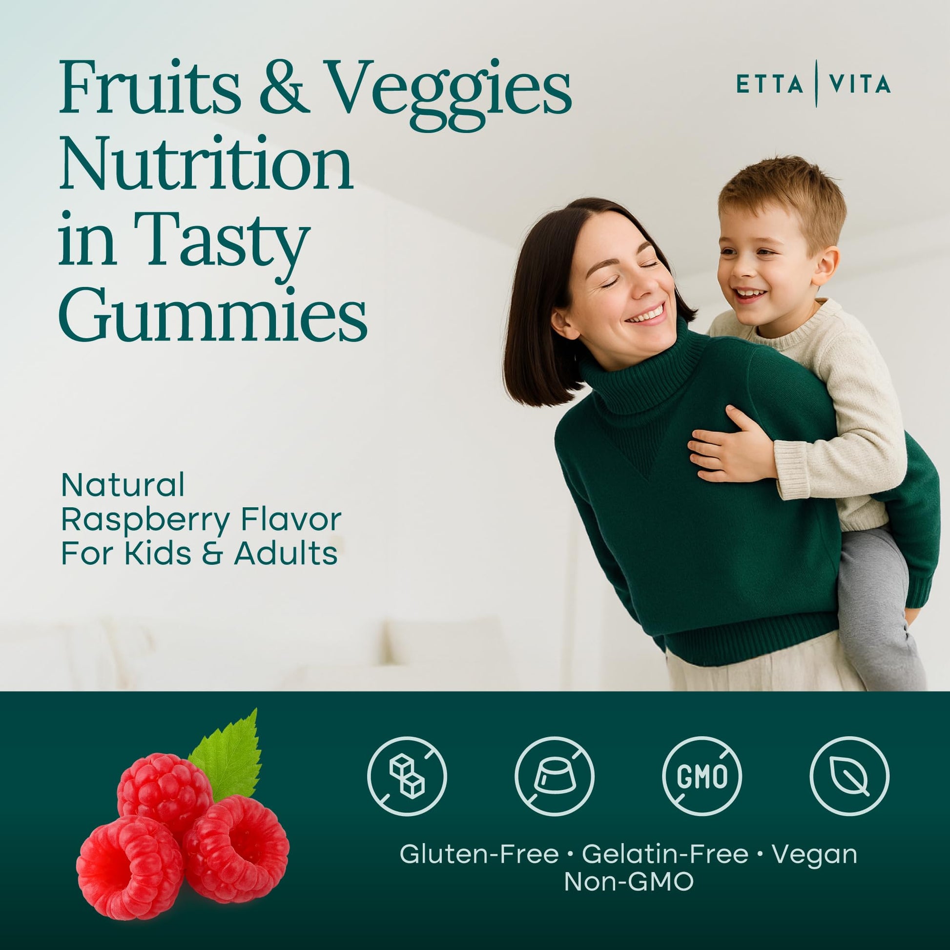 Everyday Debloat & Detox Sugar-Free Fruits and Veggies Gummies - Energy Support with Superfood Fruit and VegetableSupplement (120 Chews) Cruelty-Free, Vegan, Gluten-Free, Fruit and Vegetable Vitamin Etta VitaAu supplements