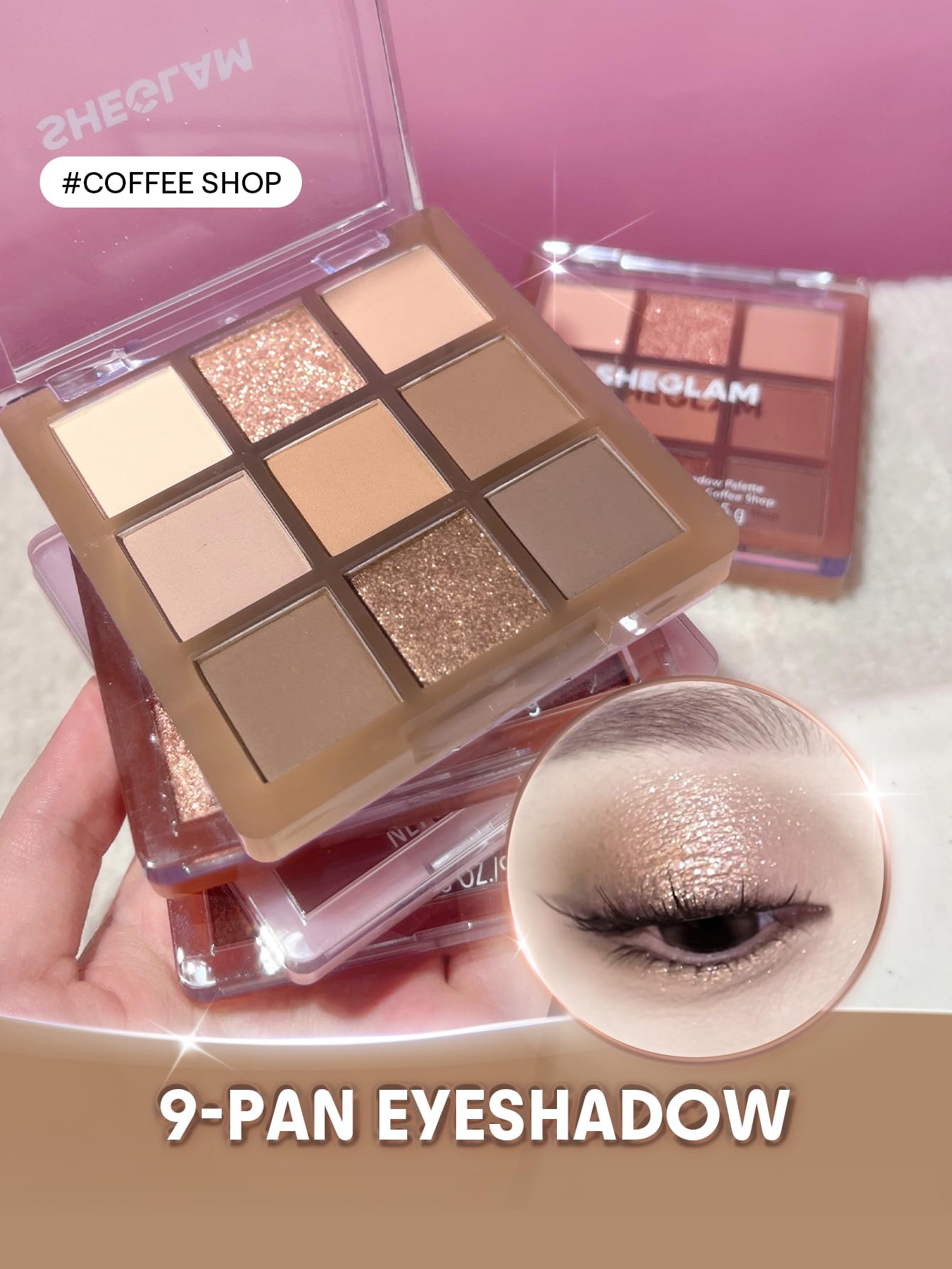 SHEGLAM Eyeshadow Palette 9-Color Ultra-pigmented Shimmer & Matte Shades, Vegan & Cruelty-free-Coffee Shop SHEGLAMAu supplements