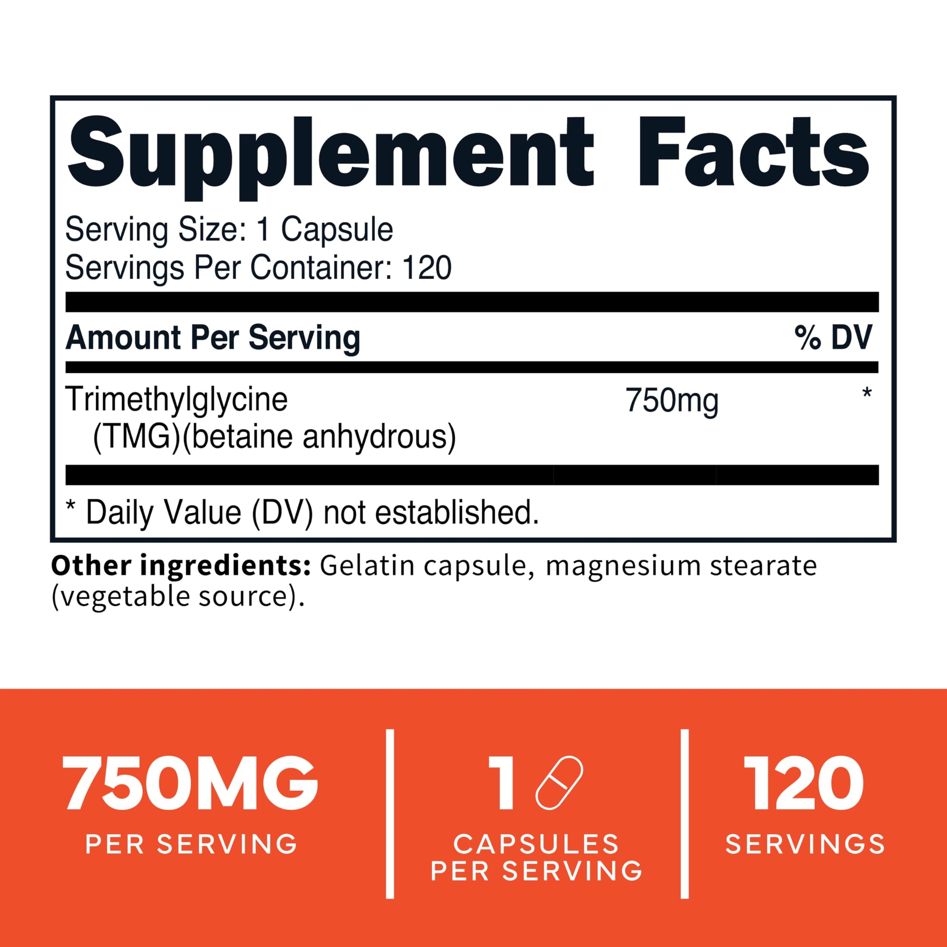 Type Zero Clean TMG Trimethylglycine Capsules (120 Servings) - Non GMO, Gluten Free Type ZeroUS supplements