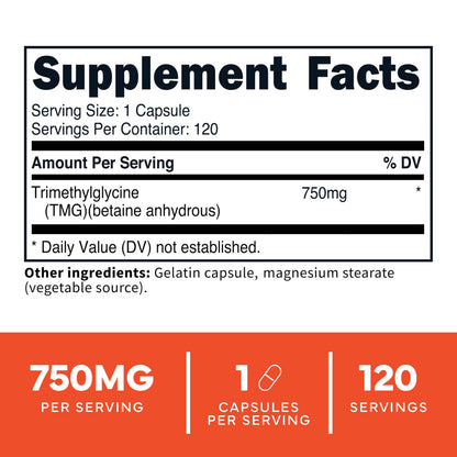Type Zero Clean TMG Trimethylglycine Capsules (120 Servings) - Non GMO, Gluten Free Type ZeroUS supplements