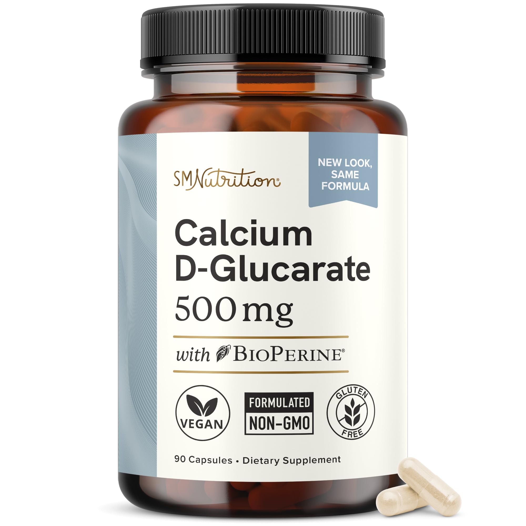 Calcium D-Glucarate | 500MG | CDG for Liver Detox and Cleanse, Hormone Balance, and Menopause Support | Calcium Supplement | Vegan, Non-GMO, Third-Party Tested | 90 Capsules (3-Month Supply) SMNutritionAu supplements