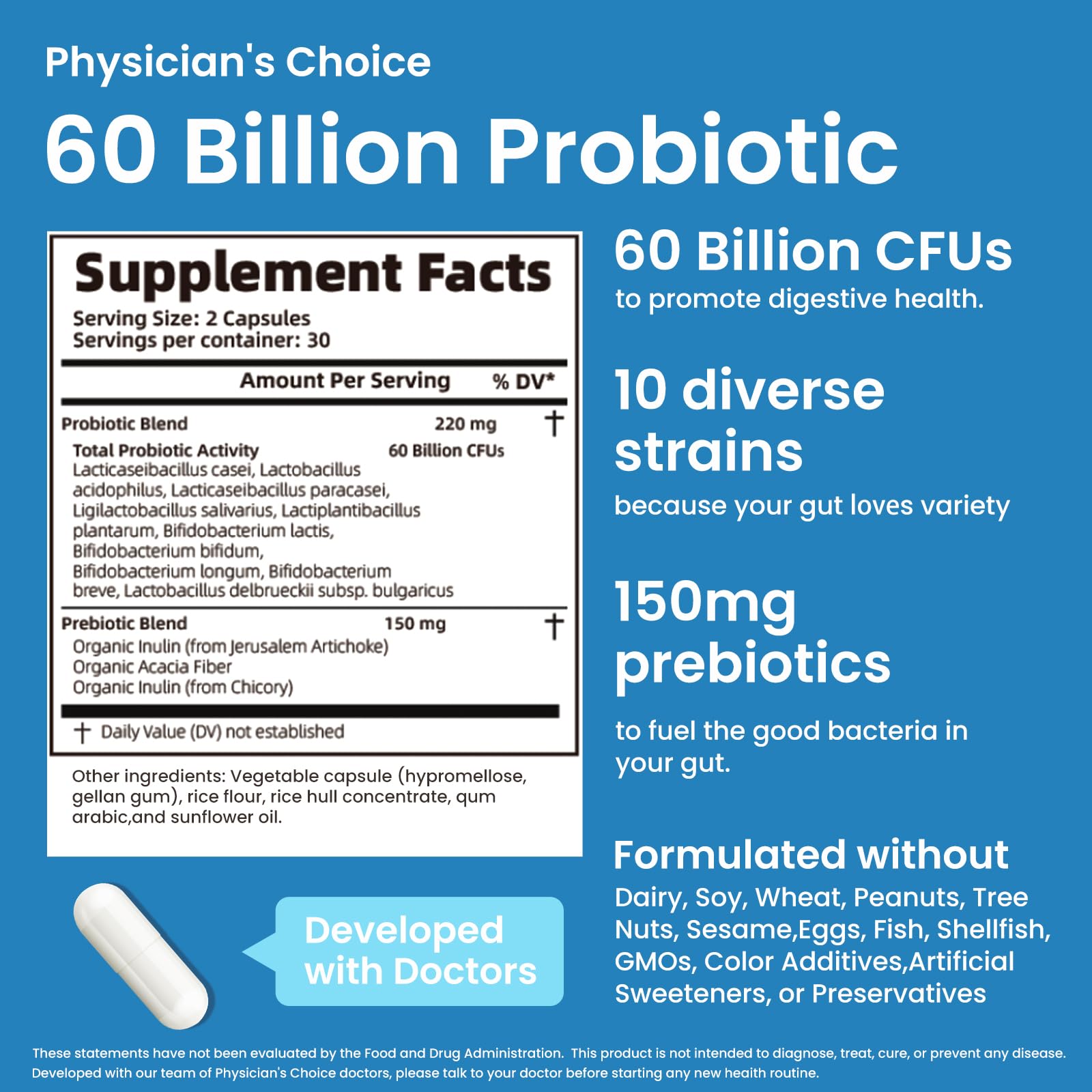 LOUDSAY Probiotics 60 Billion CFU - 10 Strains - Immune, Digestive & Gut Health - Supports Occasional Constipation, Diarrhea, Gas & Bloating - for Women & Men - 60 ct LOUDSAYAu supplements