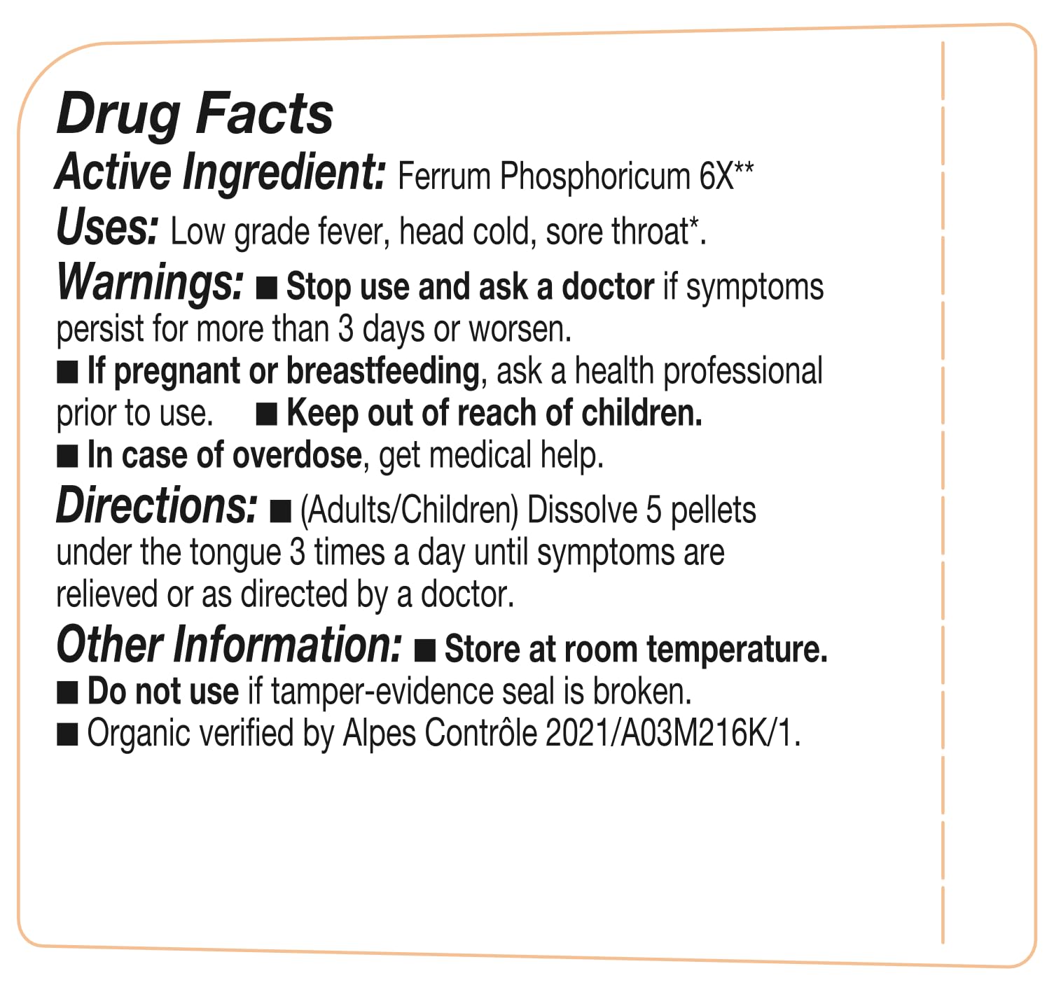 Ferrum Phosphoricum- OLLOIS - Organic & Vegan, Kosher Certified, Cell Salt #4 (Approx. 80 pellets) OLLOÏSAu supplements