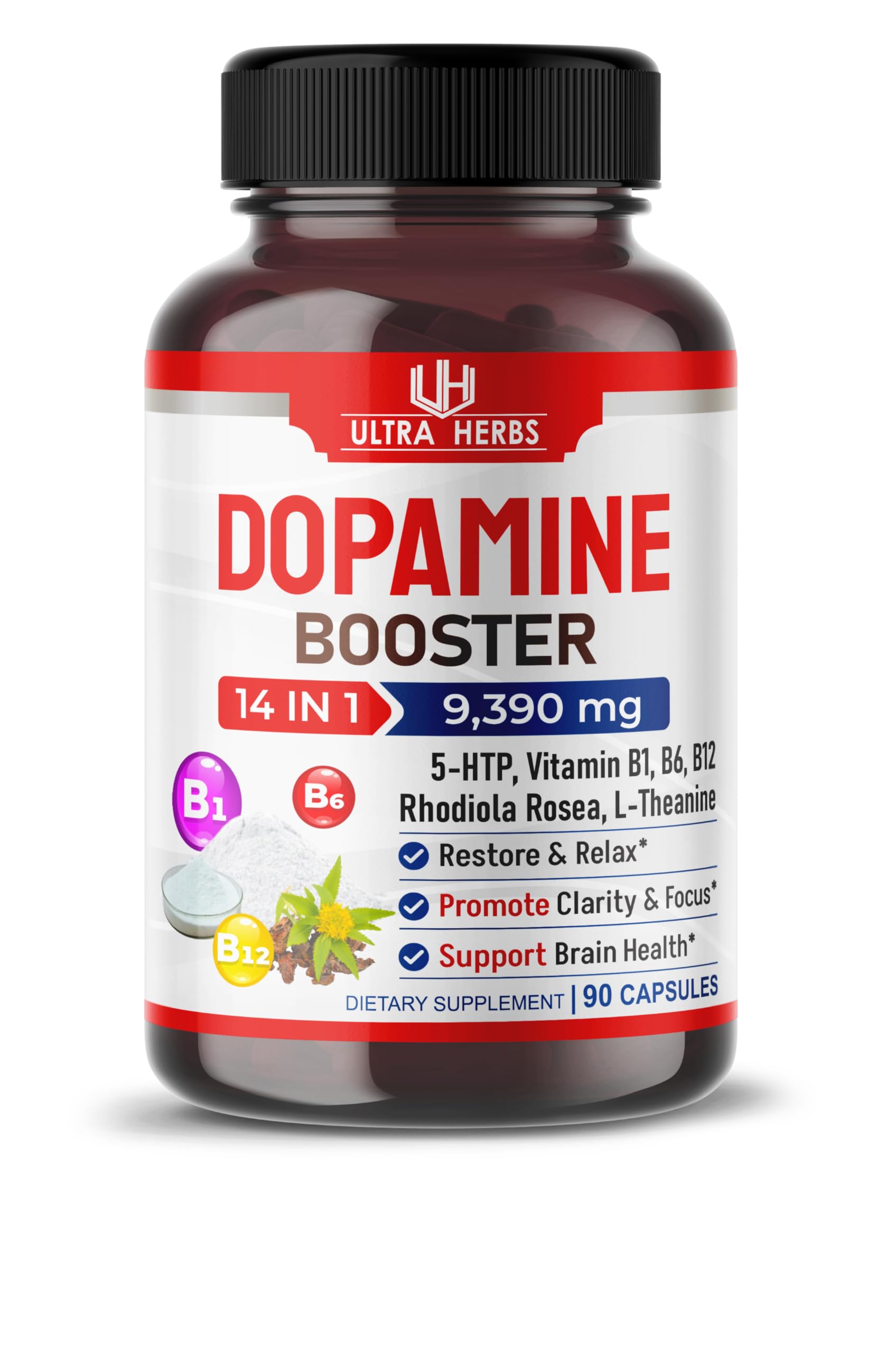 Dopamine Focus Supplement Ashwagandha 5000mg 5-HTP 50mg Rhodiola Rosea 2000mg ULTRA HERBSUS supplements