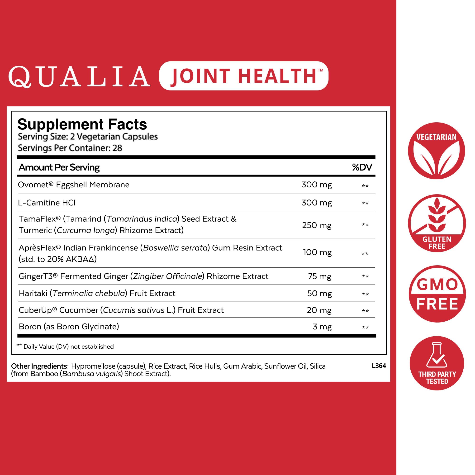 Qualia Joint Health 9 Advanced Joint Health nutrients: denatured Collagen, boswellia, tumeric, Boron, Ginger, L-carnitine. Cartilage Health, Tendon Strength, Healthy Joint Aging (1 Month Supply) QUALIA LIFE SCIENCESAu supplements