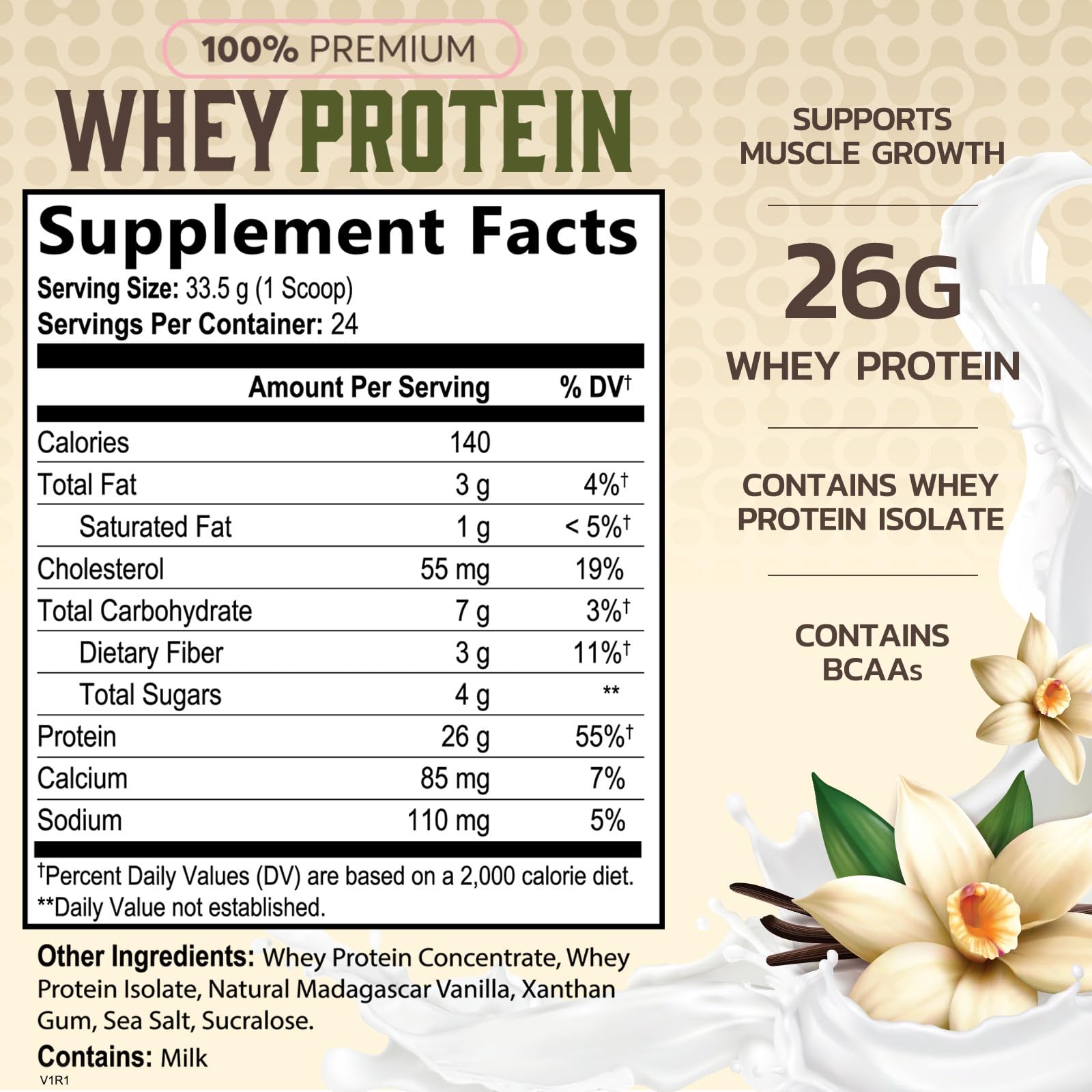 Nature's Protein Powder, 100% Whey Protein Powder Isolate, Immune Support, BCAAs Nature's PeakUS supplements