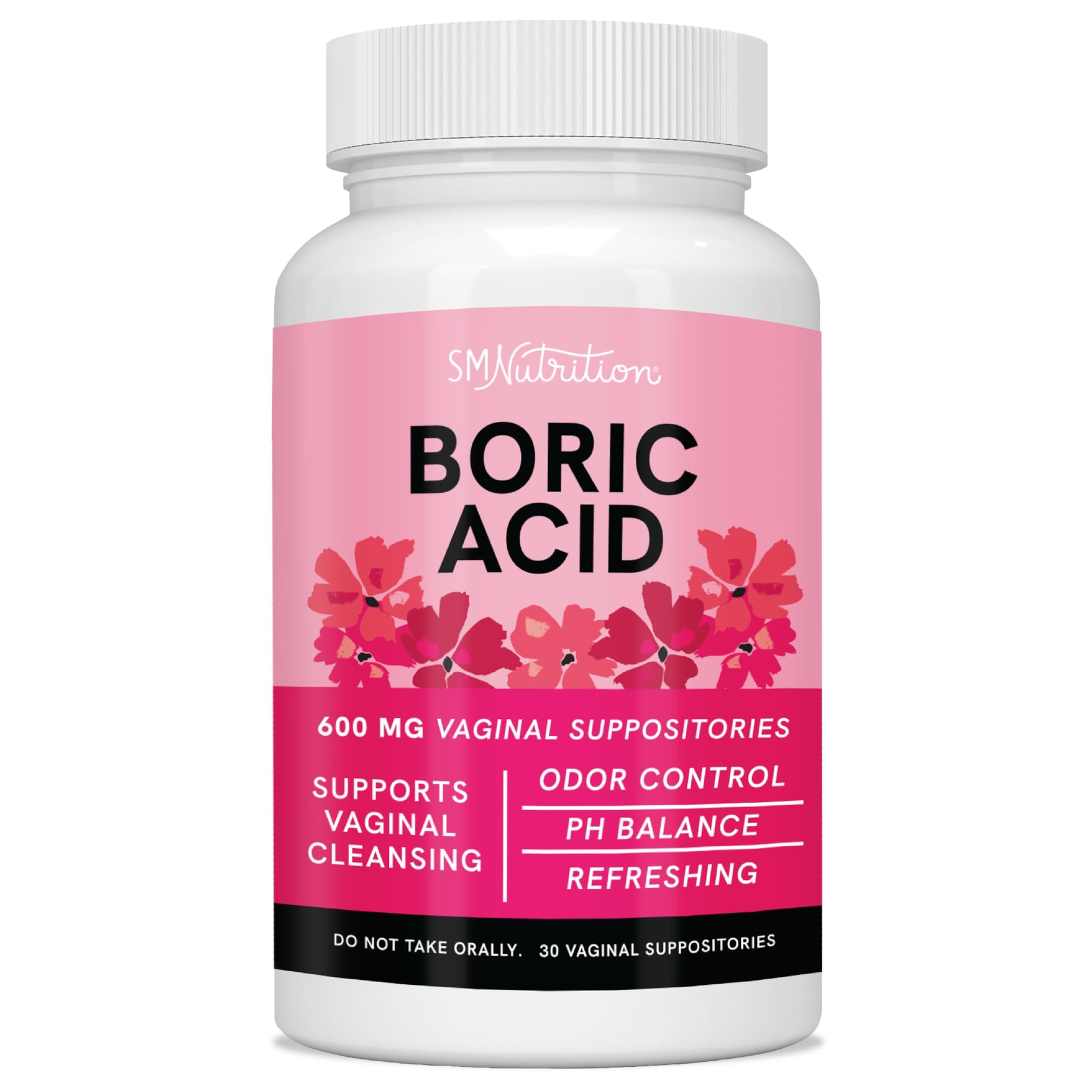 Boric Acid Suppositories for Women | 600mg | for pH Balance, Vaginal Odor & Itching | Feminine Hygiene SMNutritionAu supplements
