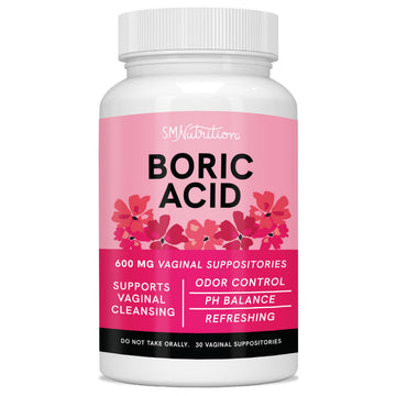 Boric Acid Suppositories for Women | 600mg | for pH Balance, Vaginal Odor & Itching | Feminine Hygiene SMNutritionAu supplements