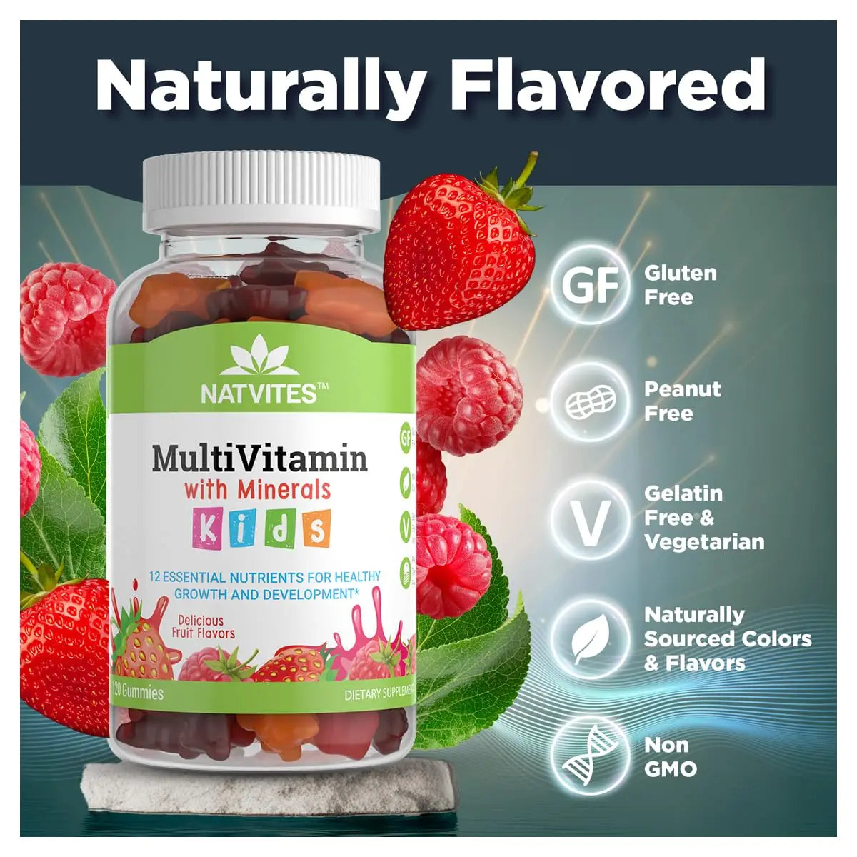Natvites Complete Kids Multivitamin Gummies – 120 Count of Essential Daily Vitamins & Minerals for Immune Support, Focus, & Growth NatvitesAu supplements