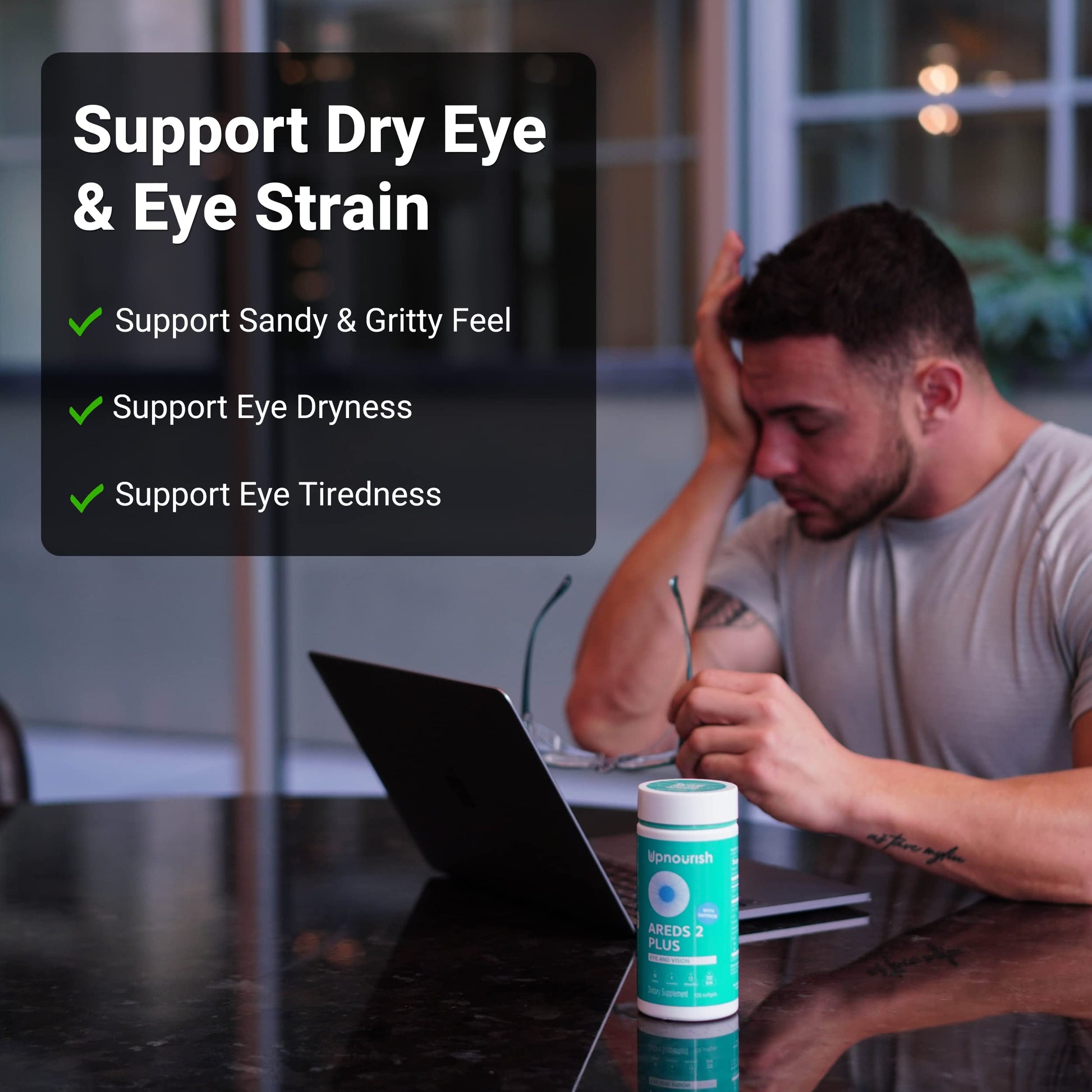 UpNourish AREDS 2 Eye Vitamins for Seniors - Lutein Eye Health Supplement for Adults - Computer Eye Strain Relief, Ocular Health and Dry Eye Support - Vision & Eye Supplements for Women and Men UpNourishAu supplements