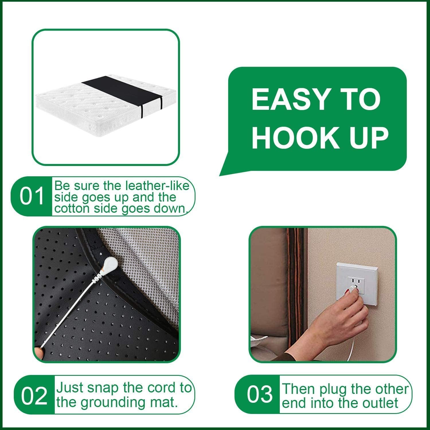 Grounding Mat, Grounding Mattress Cover Pad Grounding Mats Earth Connected Conductive Carbon AlfredxAu supplements