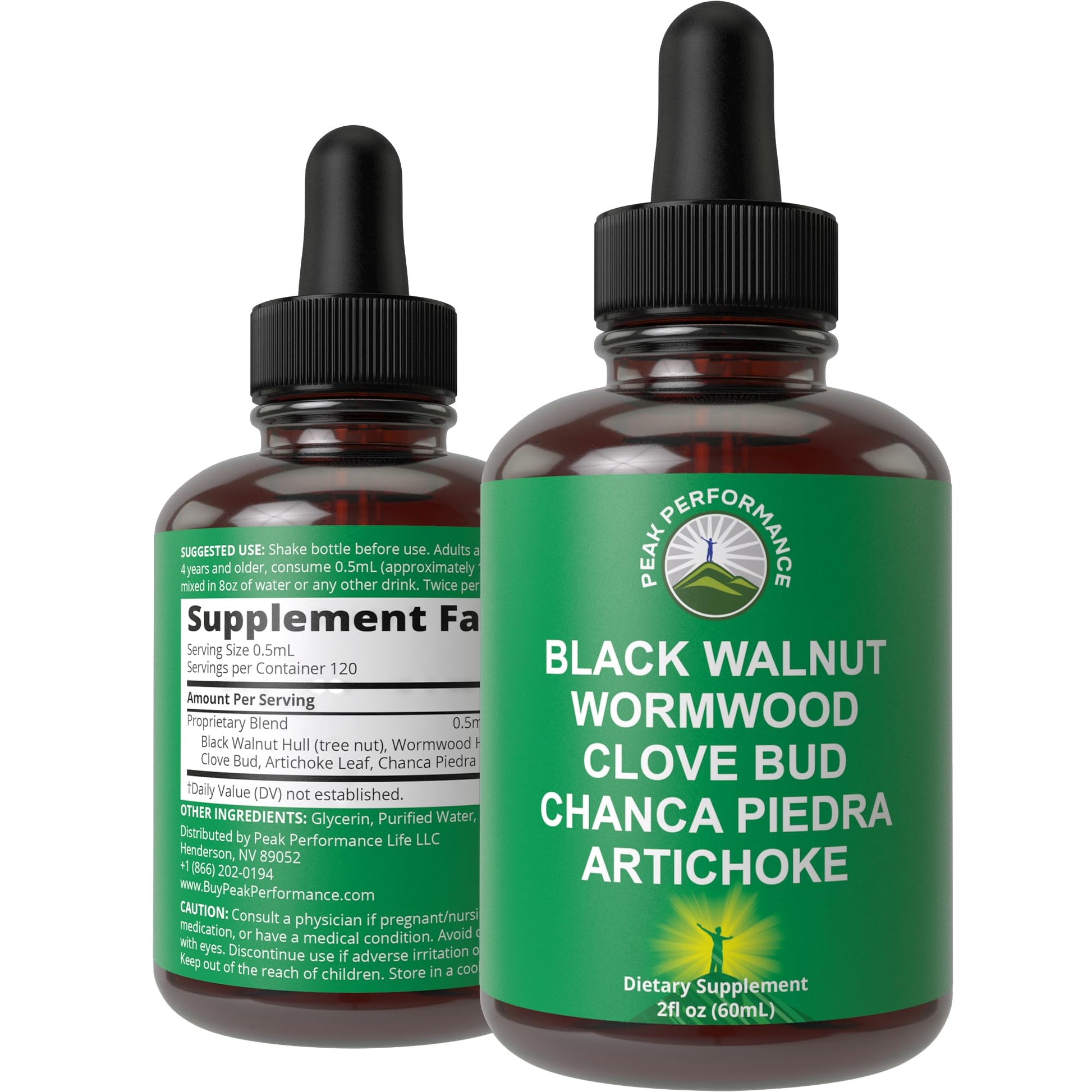 Wormwood Black Walnut Clove Cleanse for Humans. Elimination Detox + Intestinal Support Liquid Tincture Supplement for Adults and Kids. with Artichoke and Chanca Piedra for Additional Benefits Peak PerformanceAu supplements