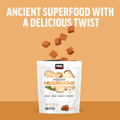 FORCE FACTOR Modern Mushrooms Soft Chews, Mushroom Supplement with Lions Mane Force FactorUS supplements