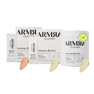 ARMRA Colostrum™ Premium Powder, Grass Fed, Gut Health Bloating Immunity Skin & Hair, Contains 400+ Bioactive Nutrients, Keto, Gluten & Fat Free (Blood Orange, Unflavored Bundle | 180 Servings) ARMRAUS supplements