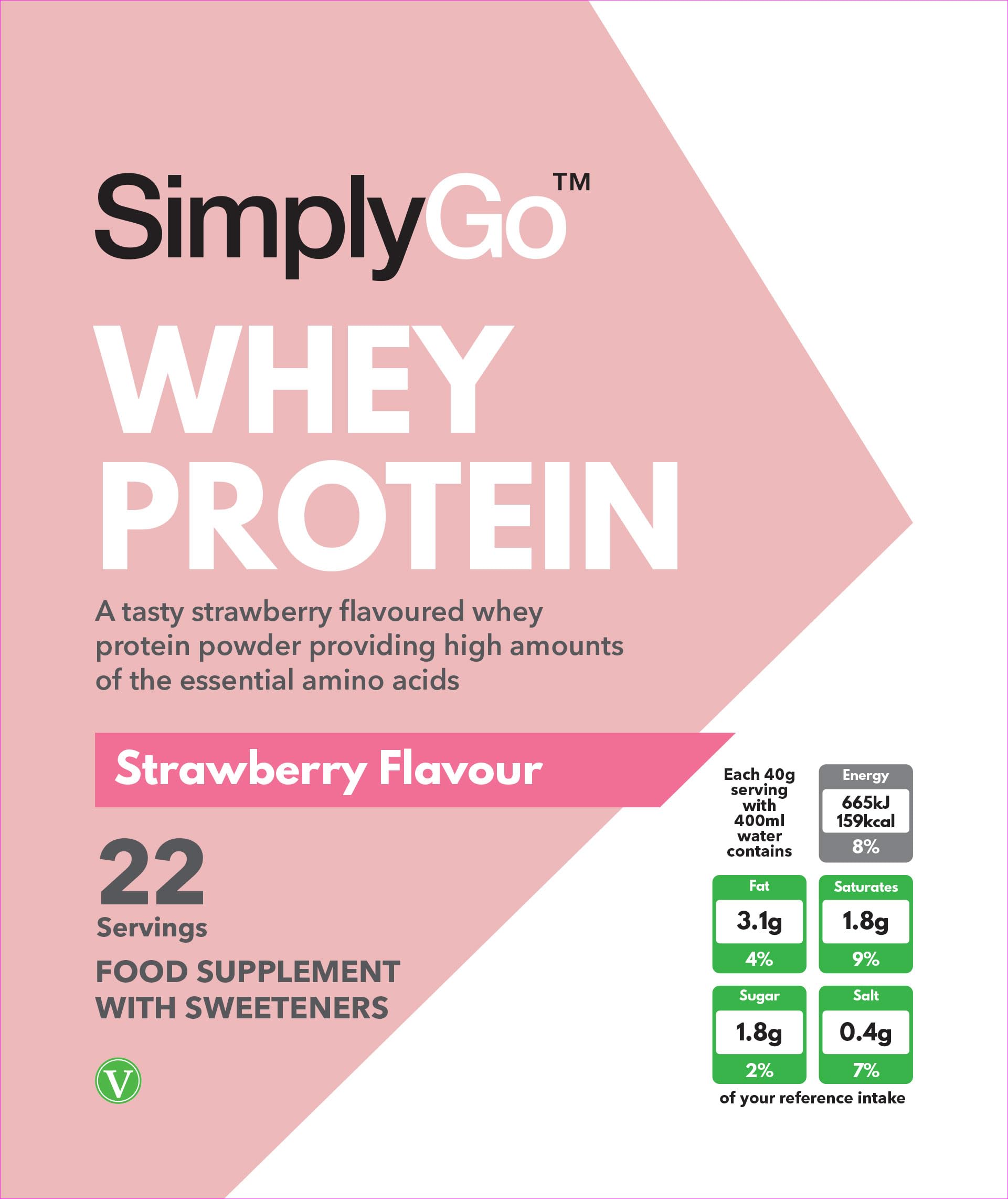 SimplyGo Whey Protein Powder | 900g | Simply Add 30g to Water, Juice or Shakes Simply SupplementsAu supplements