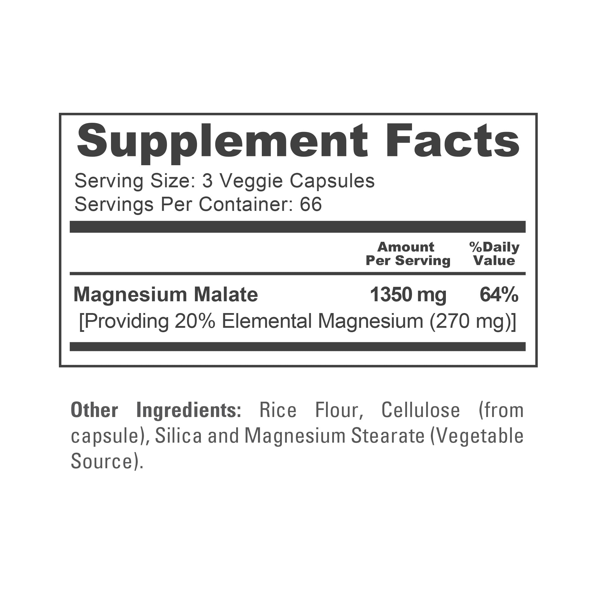 NusaPure Magnesium Malate 1350mg 200 Veggie Capsules (Vegan, Non-GMO, Vegan) NusaPureAu supplements